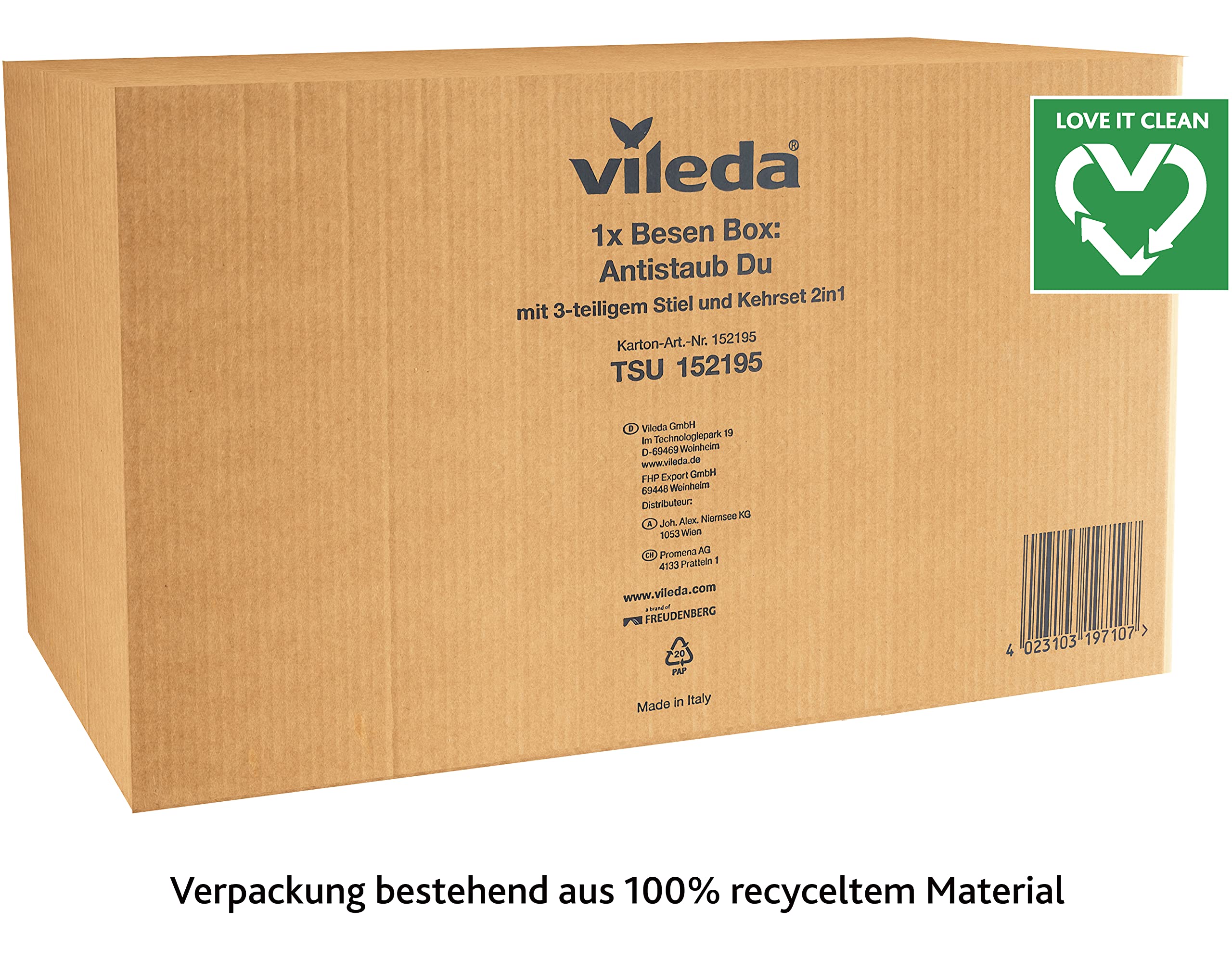 Vileda DuActiva Besen mit 3-TLG Stiel und 2in1 Kehrset, wirbelt Staub Nicht auf, Handfeger & Kehrschaufel, Besen mit Mikroschaum, Eco-Verpackung, mittel - Image 13