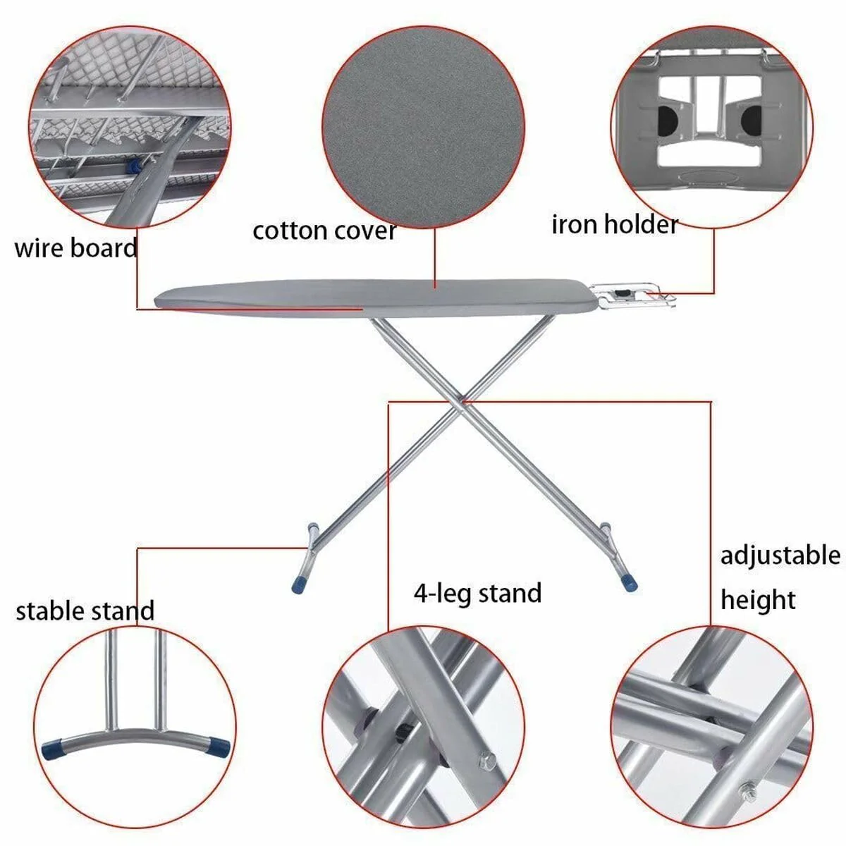 Vileda Express Rapid Bügelbrettbezug für Dampfbügelstation, metallisierte und wärmereflektierende Oberfläche für schnelleres Bügeln, Bügelbretter von 30-45cm x 110-130cm, Farbe Silber-Grau Metallic - Image 10