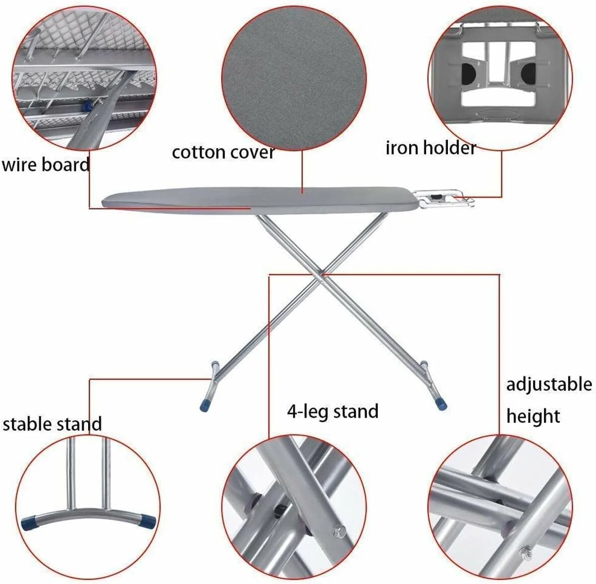 Vileda Express Rapid Bügelbrettbezug für Dampfbügelstation, metallisierte und wärmereflektierende Oberfläche für schnelleres Bügeln, Bügelbretter von 30-45cm x 110-130cm, Farbe Silber-Grau Metallic - Image 14