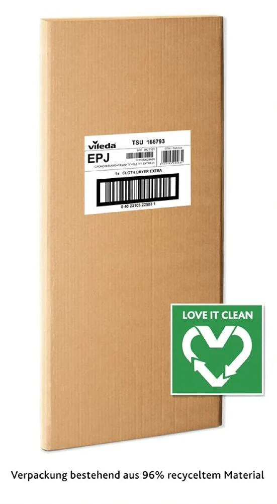 Vileda Extra Flügelwäscheständer, 20m Trockenleinenlänge, mobiler Wäscheständer mit Rollen, Eco-Verpackung - Image 5