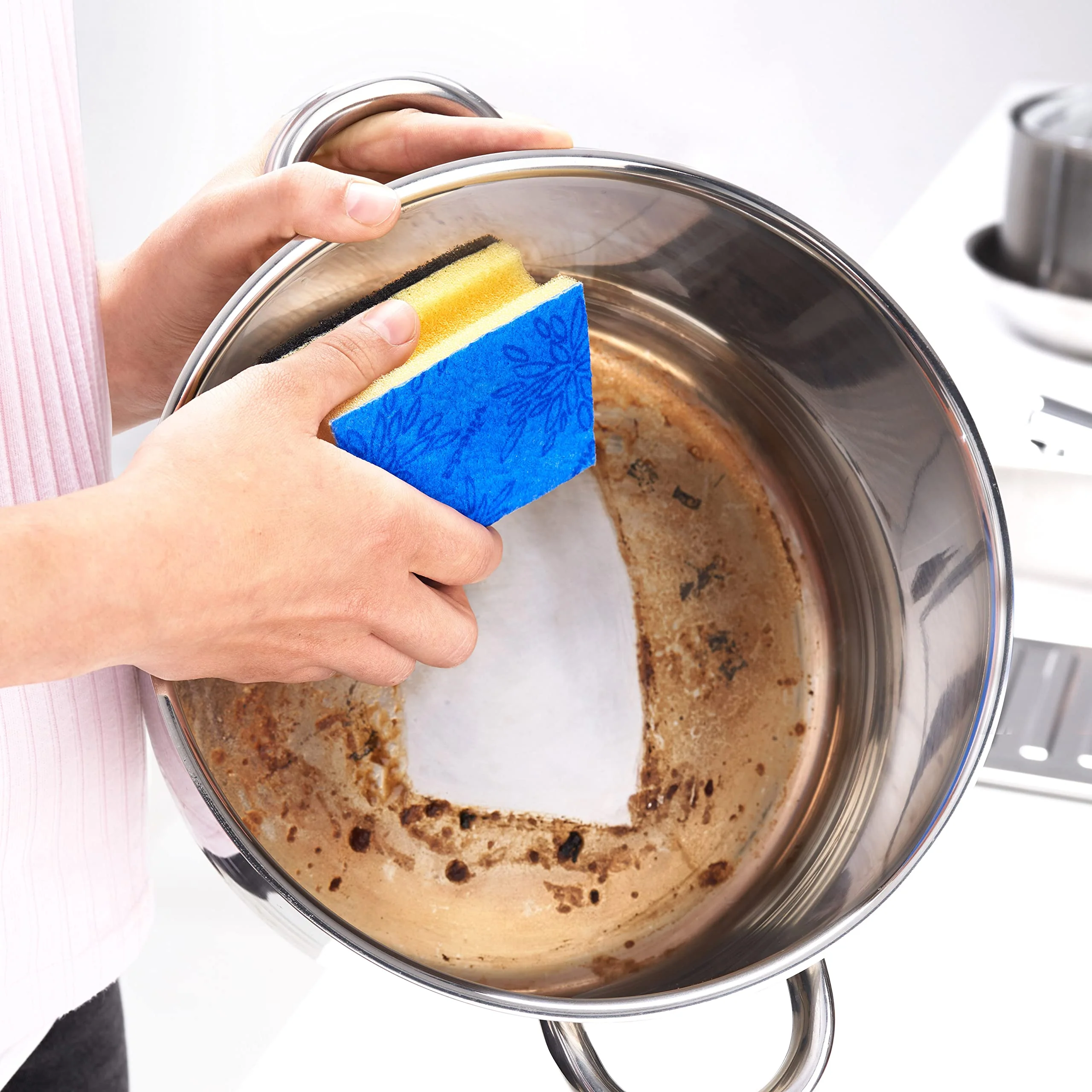Vileda Glitzi Plus Topfreiniger, Spülschwamm für die Küche, Schwamm mit antibakterieller Wirkung, saugstark, 18er Pack