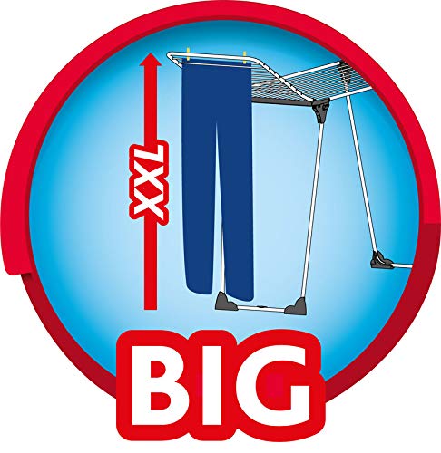 Vileda Magnum Flügelwäscheständer XXL, 24m Trockenleinenlänge, mobiler Wäscheständer mit Rollen, 1,28m hohe Flügel mit XXL-Leinen - Image 7