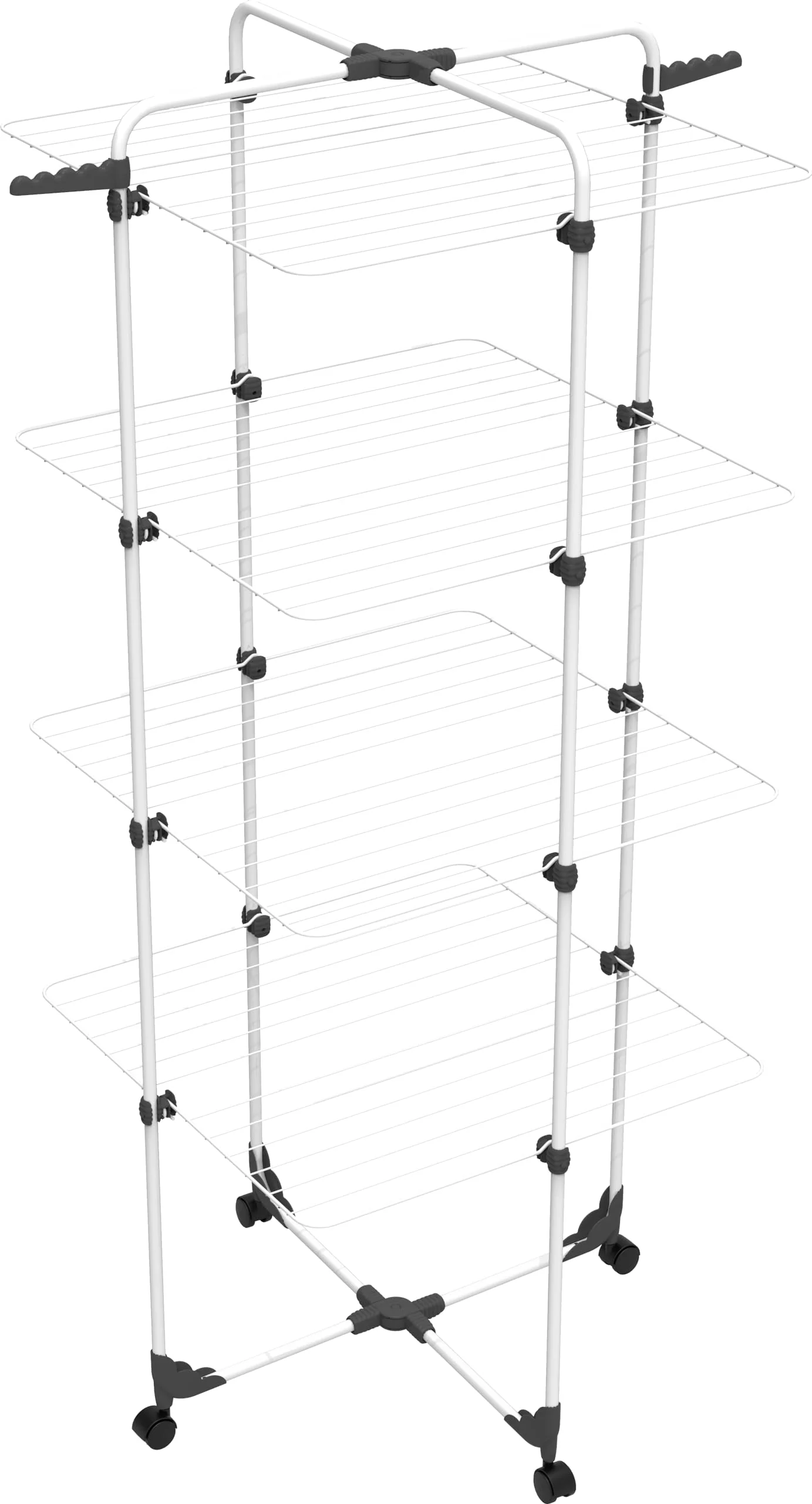 Vileda Modular 4 | Wäscheständer Turm mit 4 Ebenen | Modulierbarer Gelenk | Leicht zu bewegen | Für Innen und Außen | Zusammenklappbar - Image 2