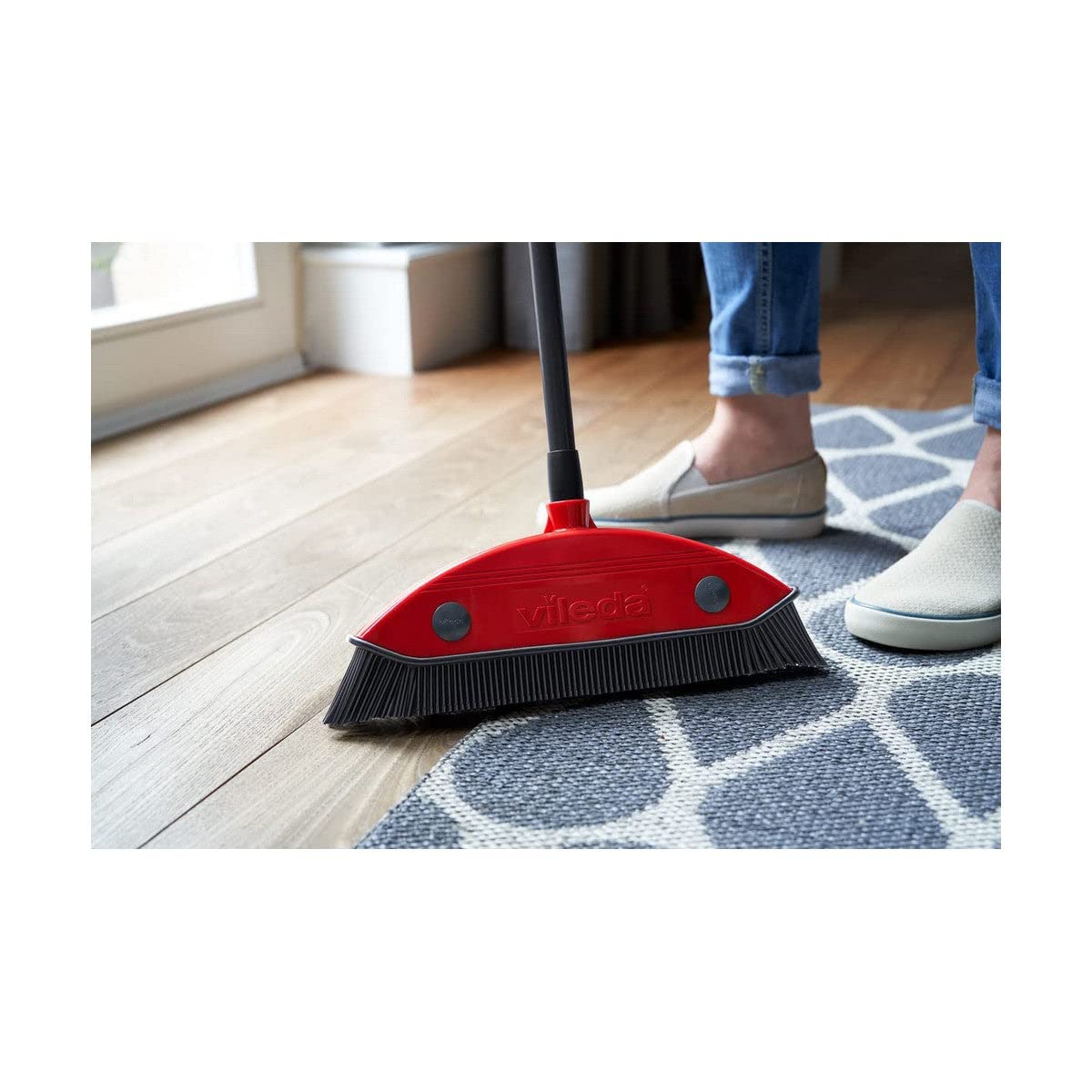 Vileda Multi Besen, mit Teleskopstiel, Kautschukborsten, gegen Tierhaare, Stiellänge 75–130 cm, für alle Böden, ideal auch für Teppiche - Image 8