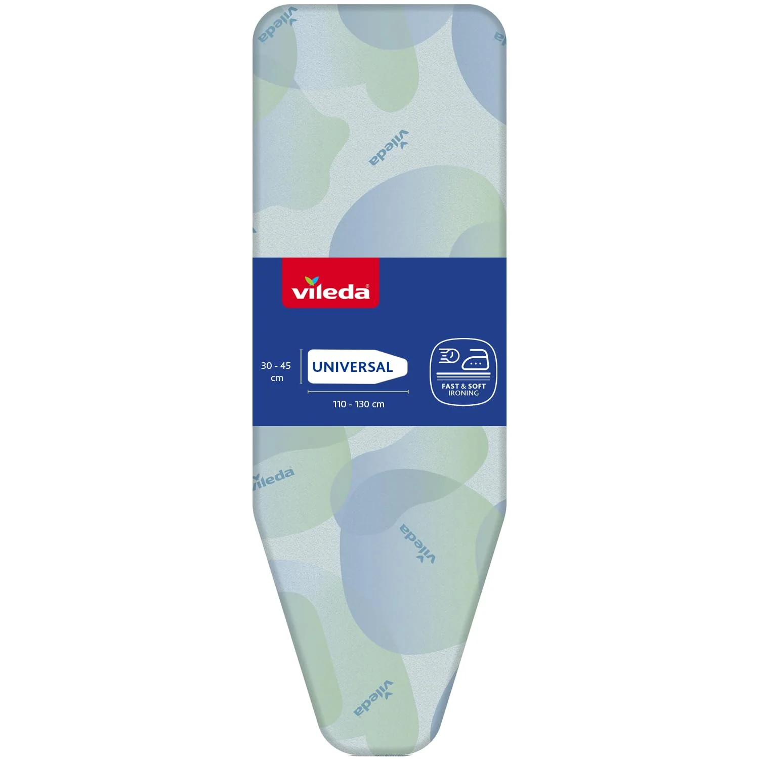 Vileda Premium 2in1 Bügelbrettbezug für Dampfbügelstation, geeignet für Bügelbretter von 30–45 cm x 110–130 cm, aus Baumwolle, Farbe Blau-Grün - Image 3