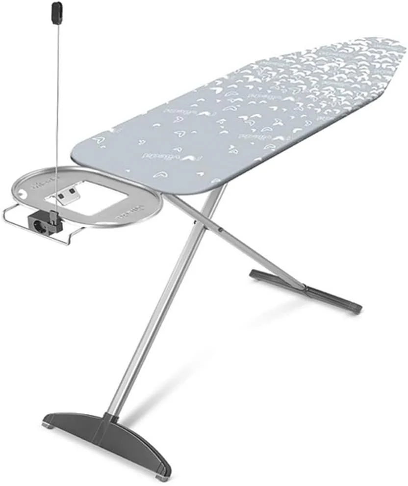 Vileda Premium Plus Bügelbrett, Bügeltisch für Dampfbügelstation, extrabreite Bügelfläche 130 x 44cm, stufenlos höhenverstellbar 80-97cm, Farbe Grau-Weiß, Eco-Verpackung - Image 4