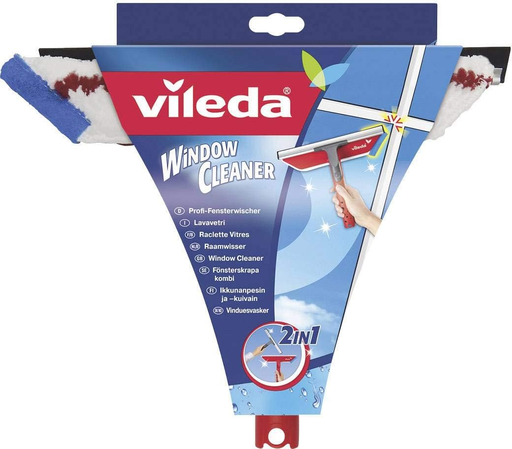 Vileda Profi Fensterwischer 2in1, Fensterabzieher und Einwascher mit Mikrofaserbezug, Fensterputzer für streifenfreie Fenster - Image 2