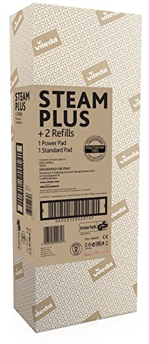 Vileda Steam Plus Dampfreiniger mit PowerPad und Mikrofaser-Ersatzbezug, entfernt bis zu 99,9% der Bakterien und Viren, für alle Böden, ideal für Teppiche, Eco-Verpackung - Image 6
