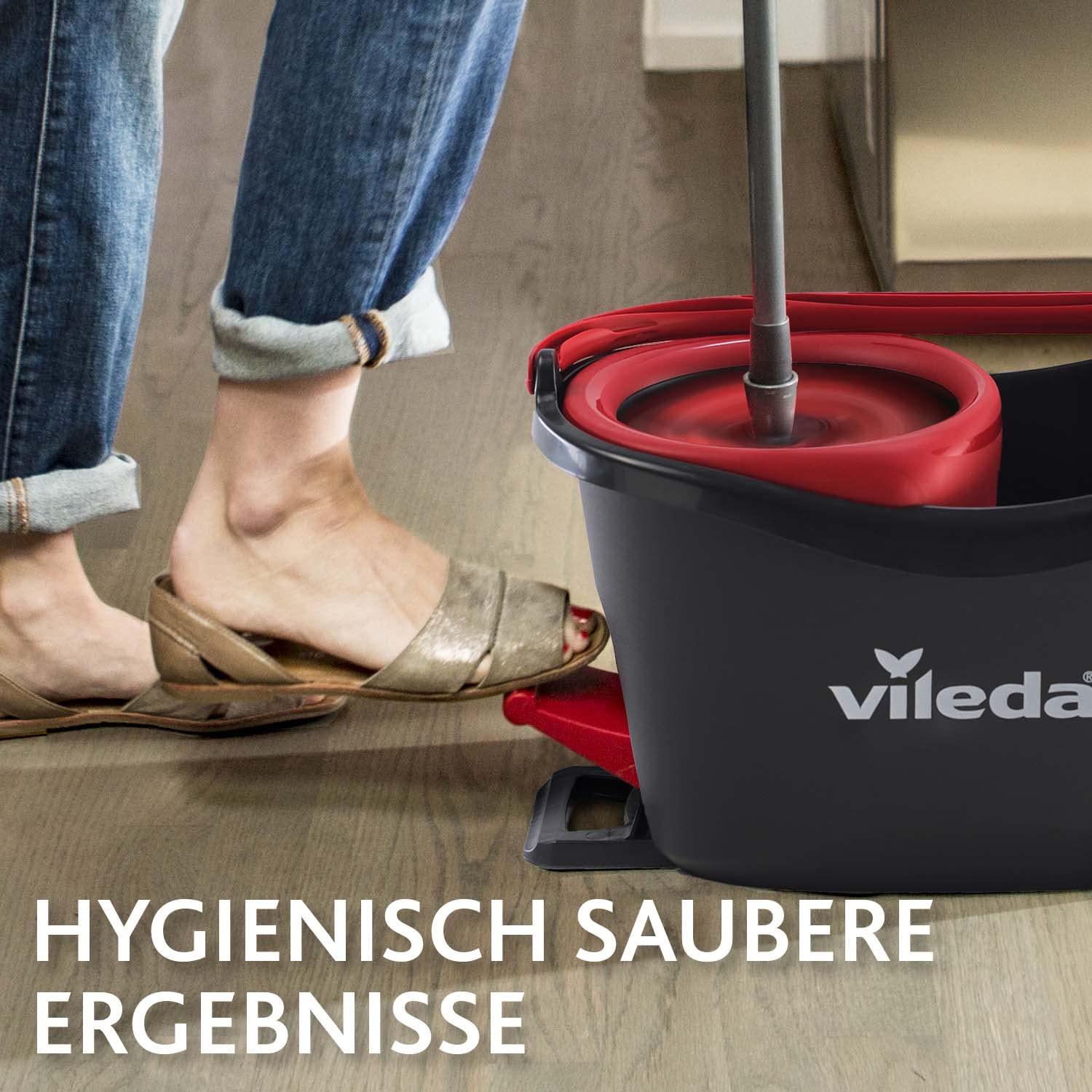 Vileda Turbo 2in1 EasyWring&Clean Wischmopp Ersatzköpfe, Mikrofaser Moppköpfe mit Kraftfasern für Vileda Turbo Sets, auch für empfindliche Böden, 2er Pack - Image 4