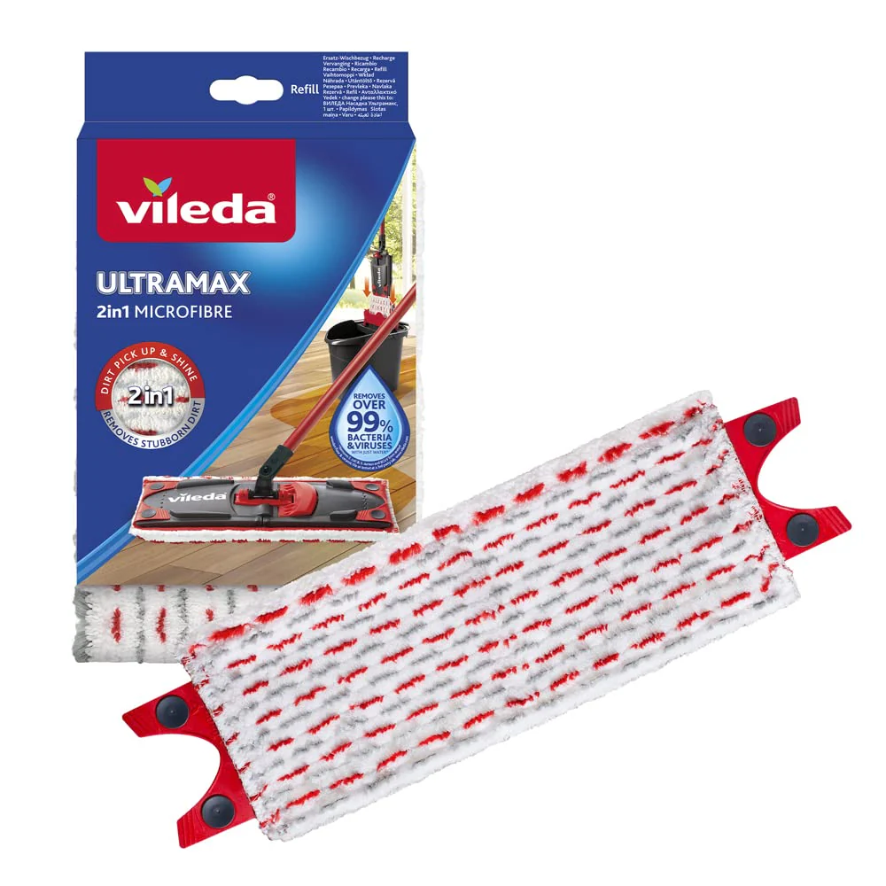 Vileda Ultramax Bodenwischer Ersatzbezug, Wischmopp Bezug Ultramat_Ultramax aus Mikrofasern, für alle Hartböden, Waschmaschinen geeignet, 1er Pack - Image 3