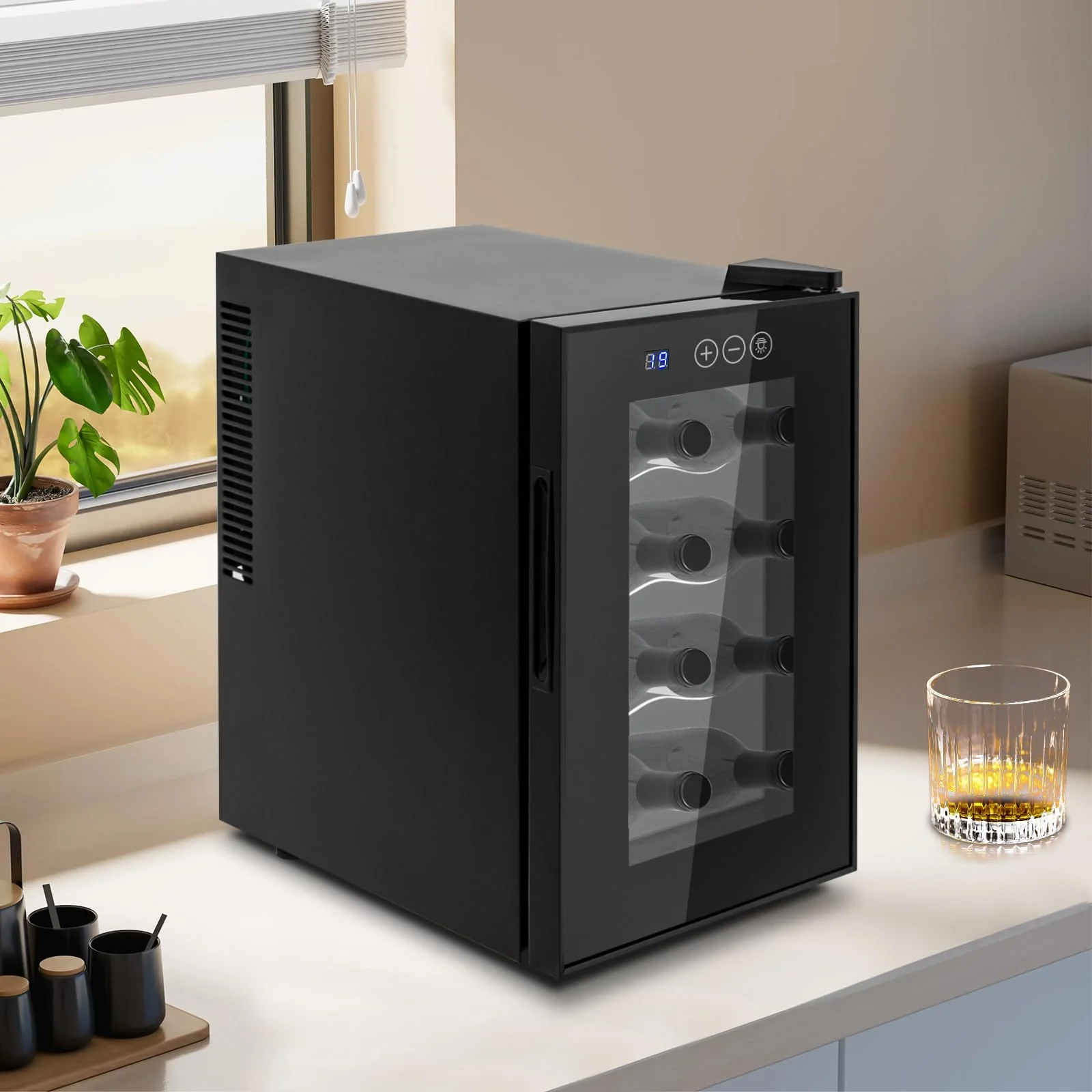 vinnyooc 8 Flaschen, Weinkühler, Weinkühler, Aufbewahrungsbox, freistehend, Kühlschrank, Weinkeller, Weinkeller, süßer Wein, für Zuhause, im Büro, Hotel - Image 6