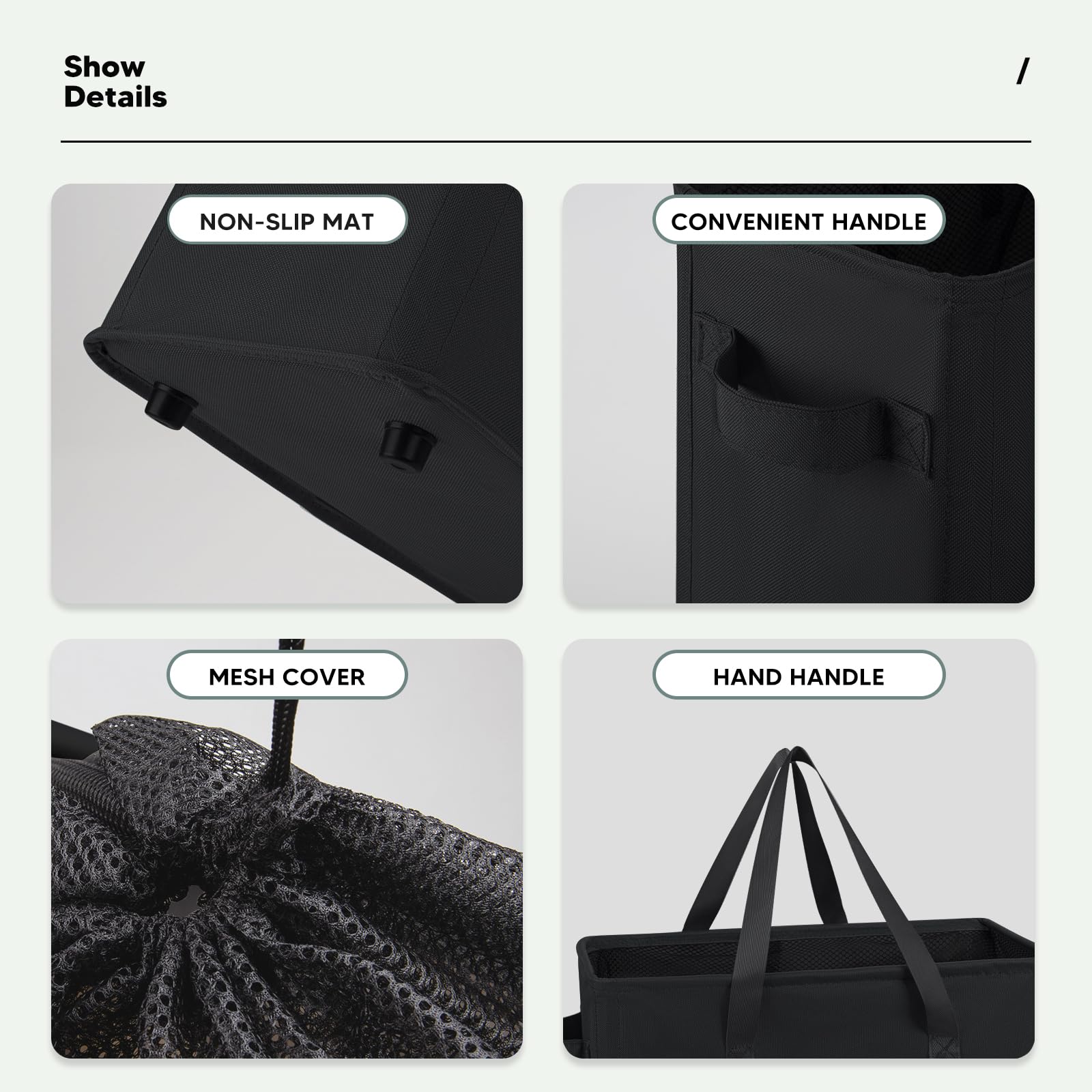 Virklyee Slim Wäschekorb Kleiner Wäschekorb Faltbarer Wäschekorb,Und Griff, mit Griffen für Waschküche, Schlafzimmer, Badezimmer,39x19x61CM,45L (Schwarz) - Image 3