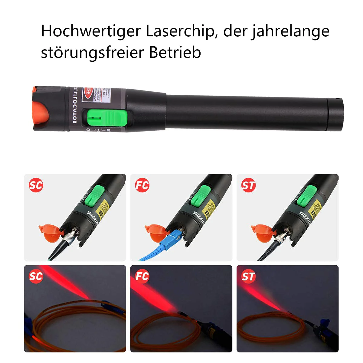 Visual Fault Locator 30KM, VFL-Tester-Kit einschließlich Single-Mode 9/125um FC-Male-zu-LC-Female-Adapter, Lichttester-Stift für die Prüfung von Glasfasernetzwerkkabeln - Image 3
