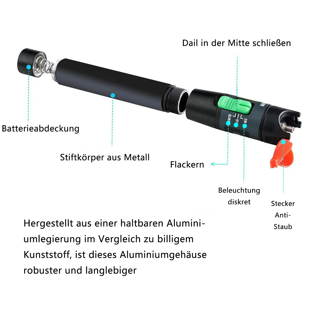 Visual Fault Locator 30KM, VFL-Tester-Kit einschließlich Single-Mode 9/125um FC-Male-zu-LC-Female-Adapter, Lichttester-Stift für die Prüfung von Glasfasernetzwerkkabeln - Image 4