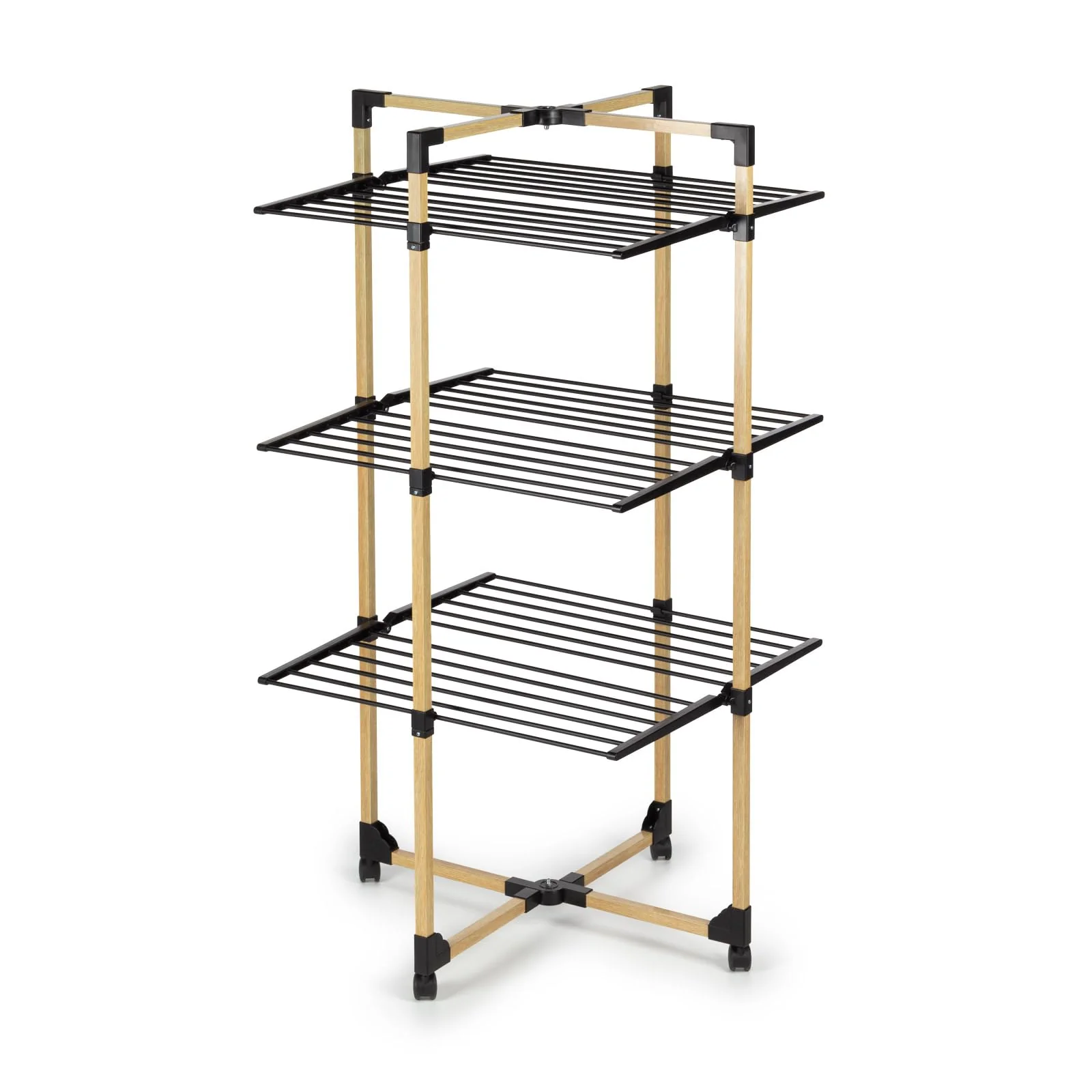 Vitapur Faltbarer Wäscheständer I Trocknen auf Mehreren Ebenen I Standtrockner 69x136x69 cm I Bis zu 20 kg Wäsche I wäschetrockner ideal für kleine Wohnungen I Stabile Räder - Image 3