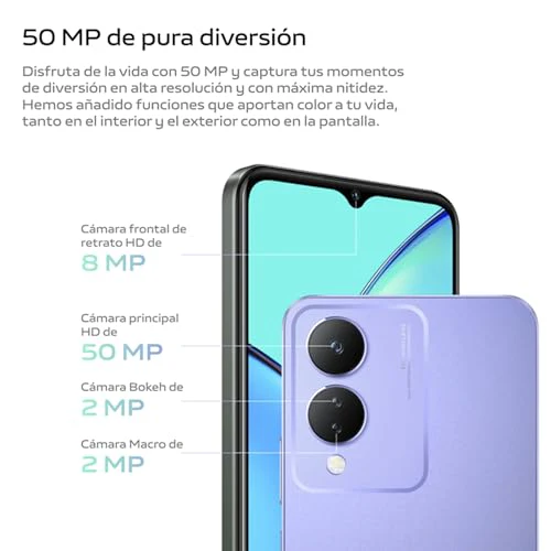 vivo Y17s Smartphone, 4 GB RAM + 128 GB ROM, Dreifachkamera mit 50 MP, 5000-mAh-Akku, 16,56 cm (6,56 Zoll) HD+-Display, hohe Helligkeit, IP54, schlankes Gehäuse 2,5D, Android 13 - Image 8