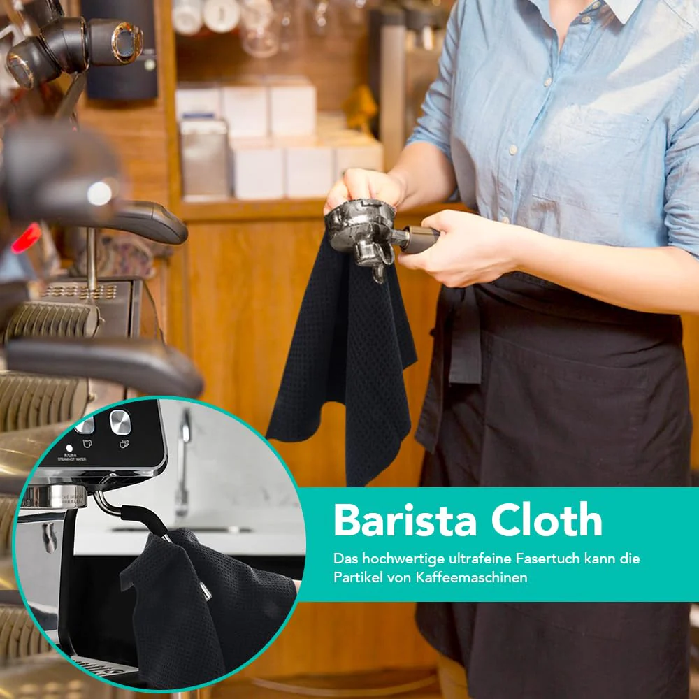 VIVOTE Mikrofasertücher Barista Tuch Schwarz Waffeltuch Spüllappen Waschbar Spültuch für Küche Dicke Haushalts Putzlappen Fusselfrei 30 cm X 30 cm 4 Stück - Image 2