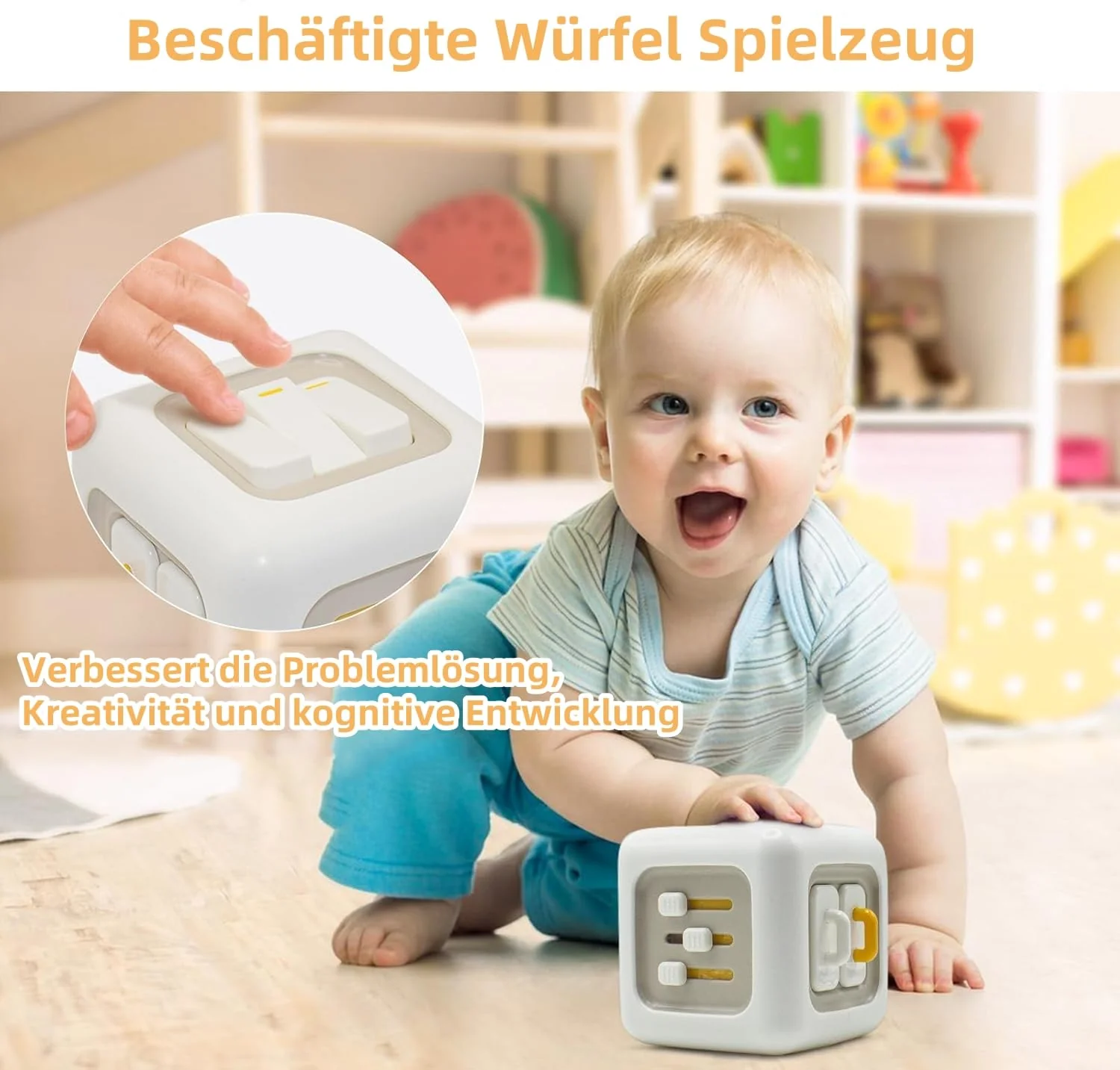 VORENUS Baby Spielzeug ab 1 Jahr, Montessori Spielzeug für 12-24 Monate, 6 in 1 Baby Motorikwürfel Motorikspielzeug, Montessori Sensorik Spielzeug für Kleinkinder Jungen Mädchen 1-3 Jahr - Image 6