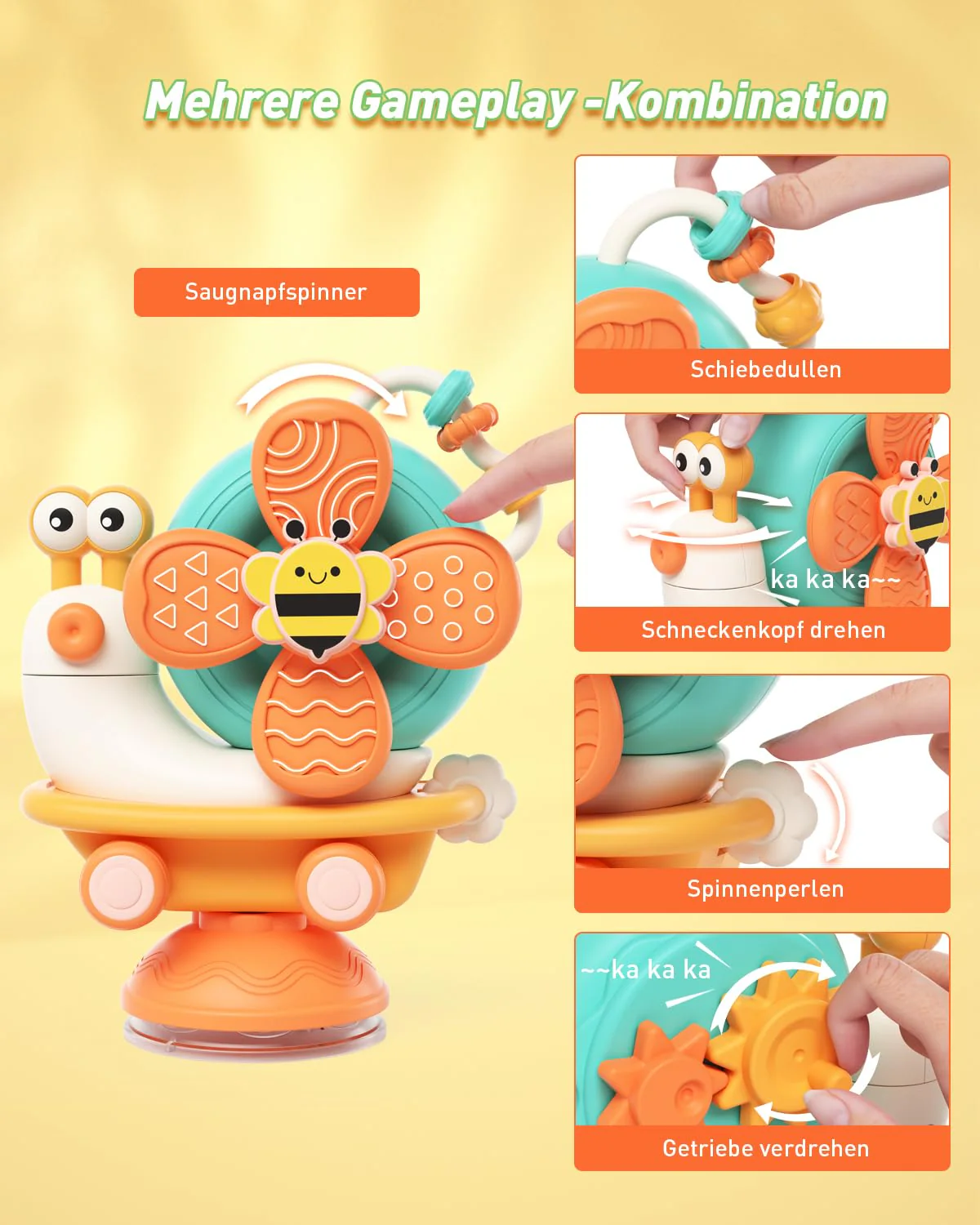 VORENUS Hochstuhl Saugnapf Spielzeug für Babys ab 6 Monaten, Motorik Montessori Spielzeug ab 1 Jahr, Sensorik Baby Saugnapf Spielzeug, Geschenk 1 Jahr Mädchen & Jungen 7 8 9 10 11 12 Monaten - Image 7