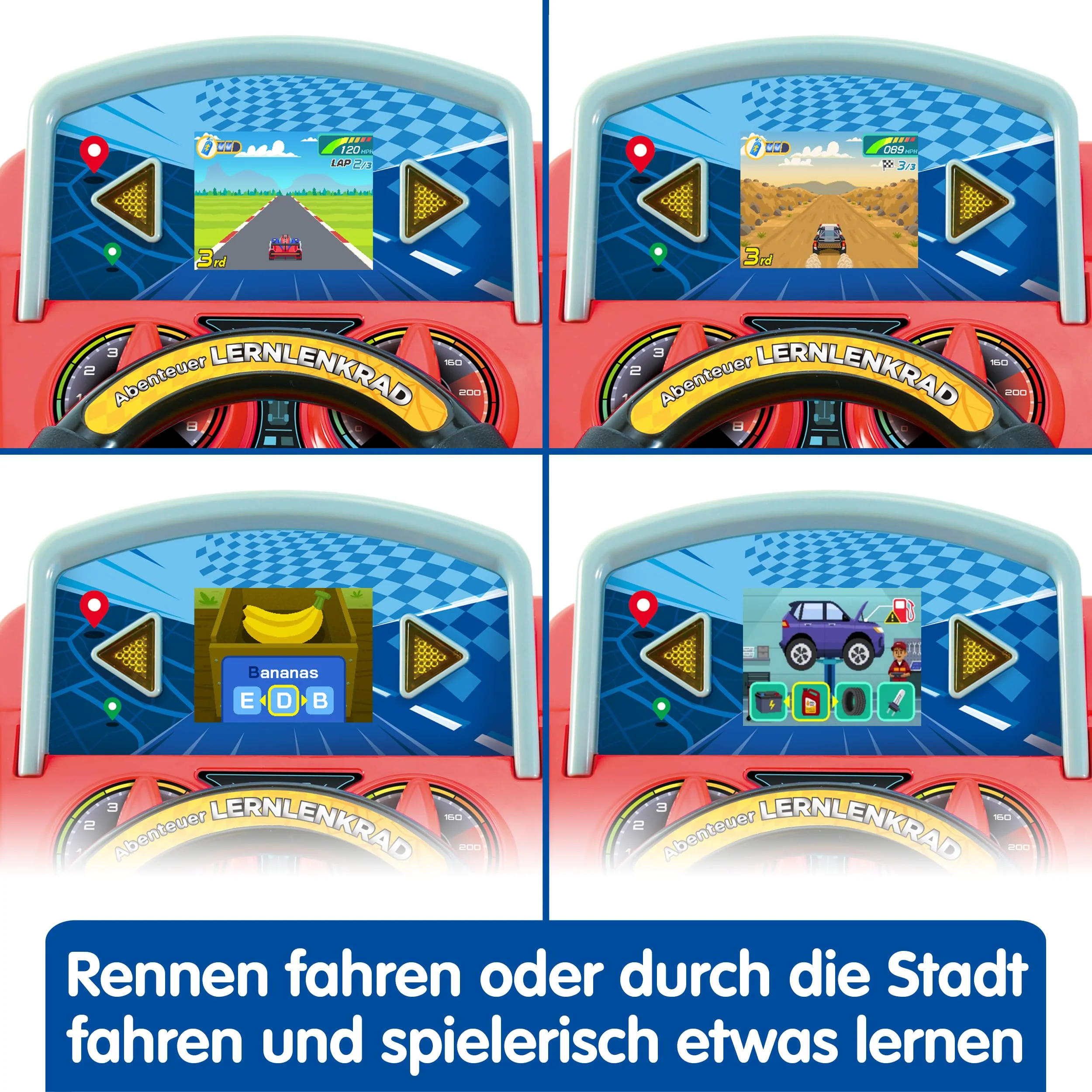 Vtech Abenteuer Lernlenkrad – Interaktives Lenkrad mit LCD-Farbbildschirm, 3 Spielmodi, zahlreichen Lerninhalten und 23 Melodien – Für Kinder von 3-7 Jahren - Image 6