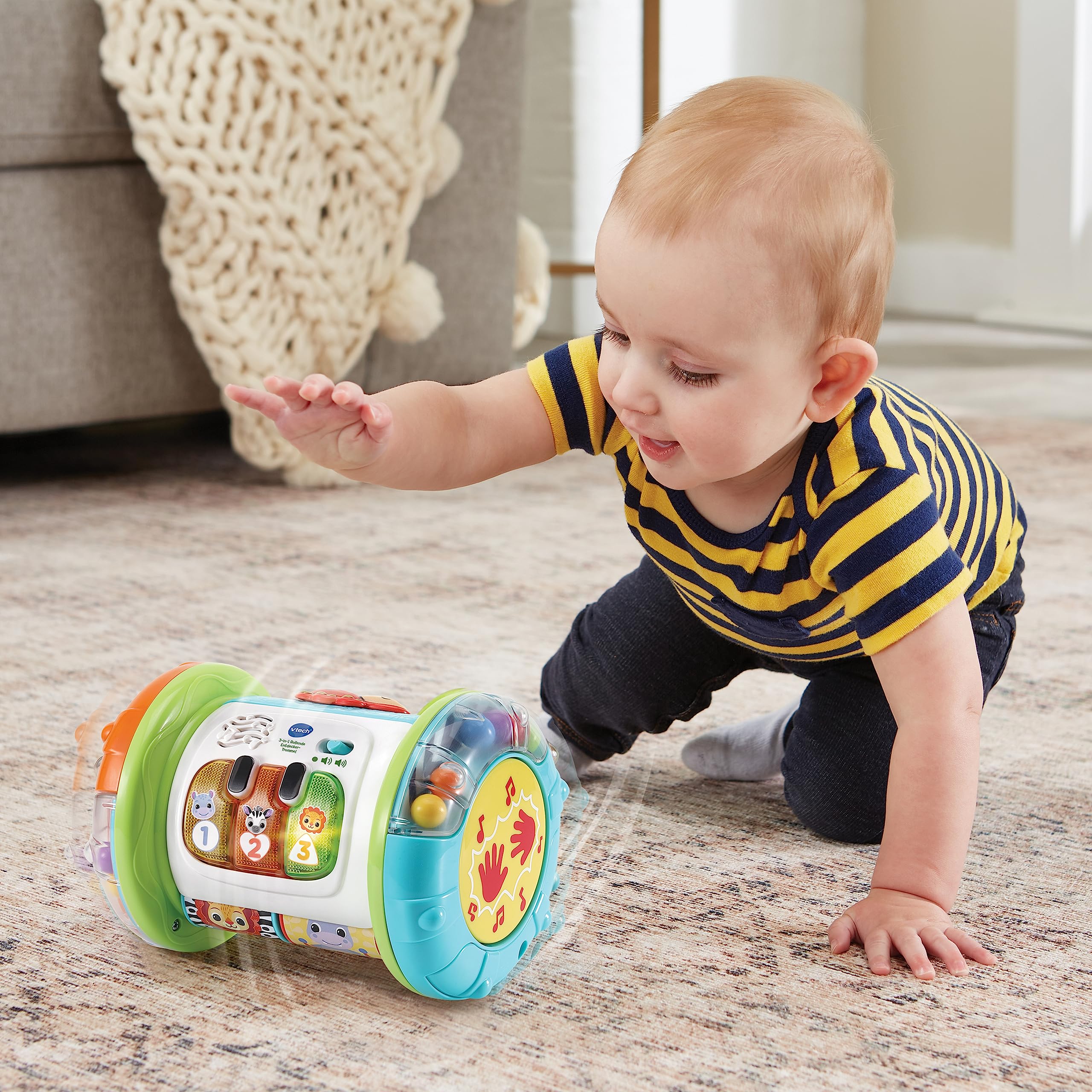 VTech Baby 3-in-1 Rollende Entdecker-Trommel – Interaktives Babyspielzeug mit Musik – Für Kinder von 9-36 Monaten - Image 3