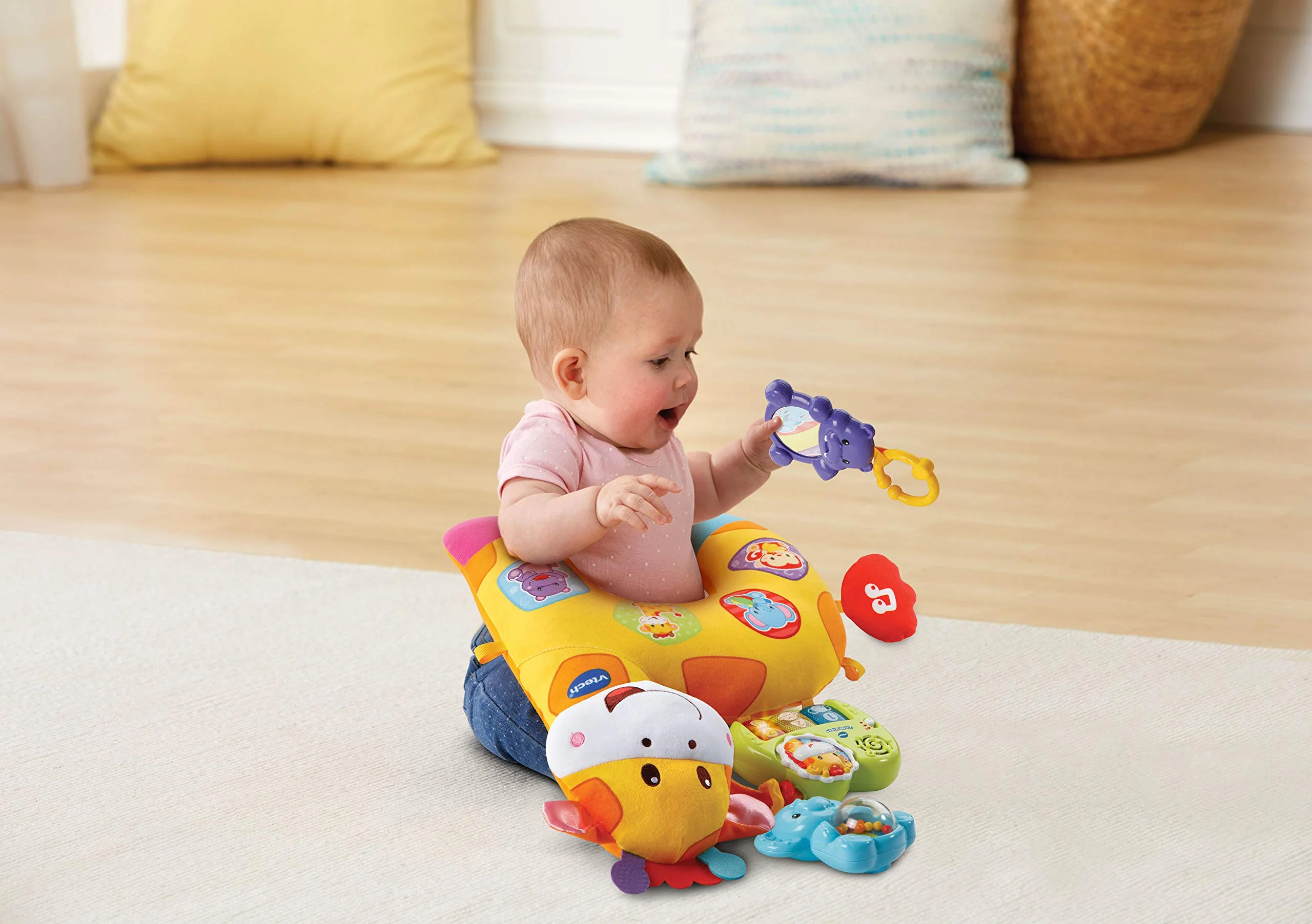 Vtech Baby Giraffenkissen – Niedliches Kissen zum Kuscheln, Spielen in Bauchlage und Rasseln – Für Kinder von 0-24 Monaten - Image 2