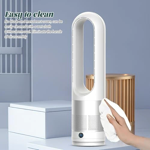 Vulaop Leiser Turmventilator, Lüfter ohne Rotorblätter – 8 Stufen + Boost-Modus, 90° Oszillation, 5 m Fernbedienung, LED-Touchdisplay, leiser Betrieb ≤50dB, Timer 8h für Zuhause & Büro (D) - Image 5