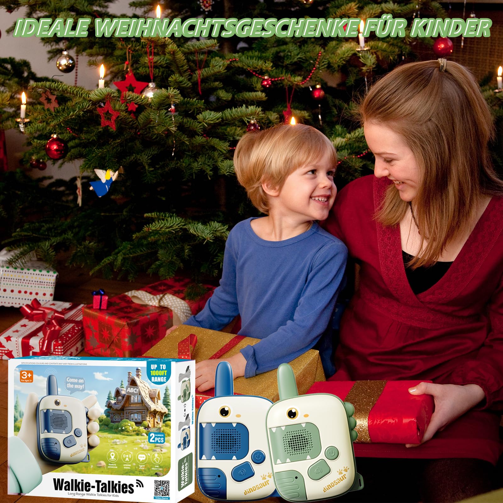 Walkie Talkie Kinder - Spielzeug ab 3 4 5 6 7 8 Jahre Dinosaurier Spielzeug Junge Mädchen Geschenke Junge 3-10 Jahre Outdoor Spiele für Kinder Kinderspielzeug Geschenkideen Halloween Weihnachten - Image 2