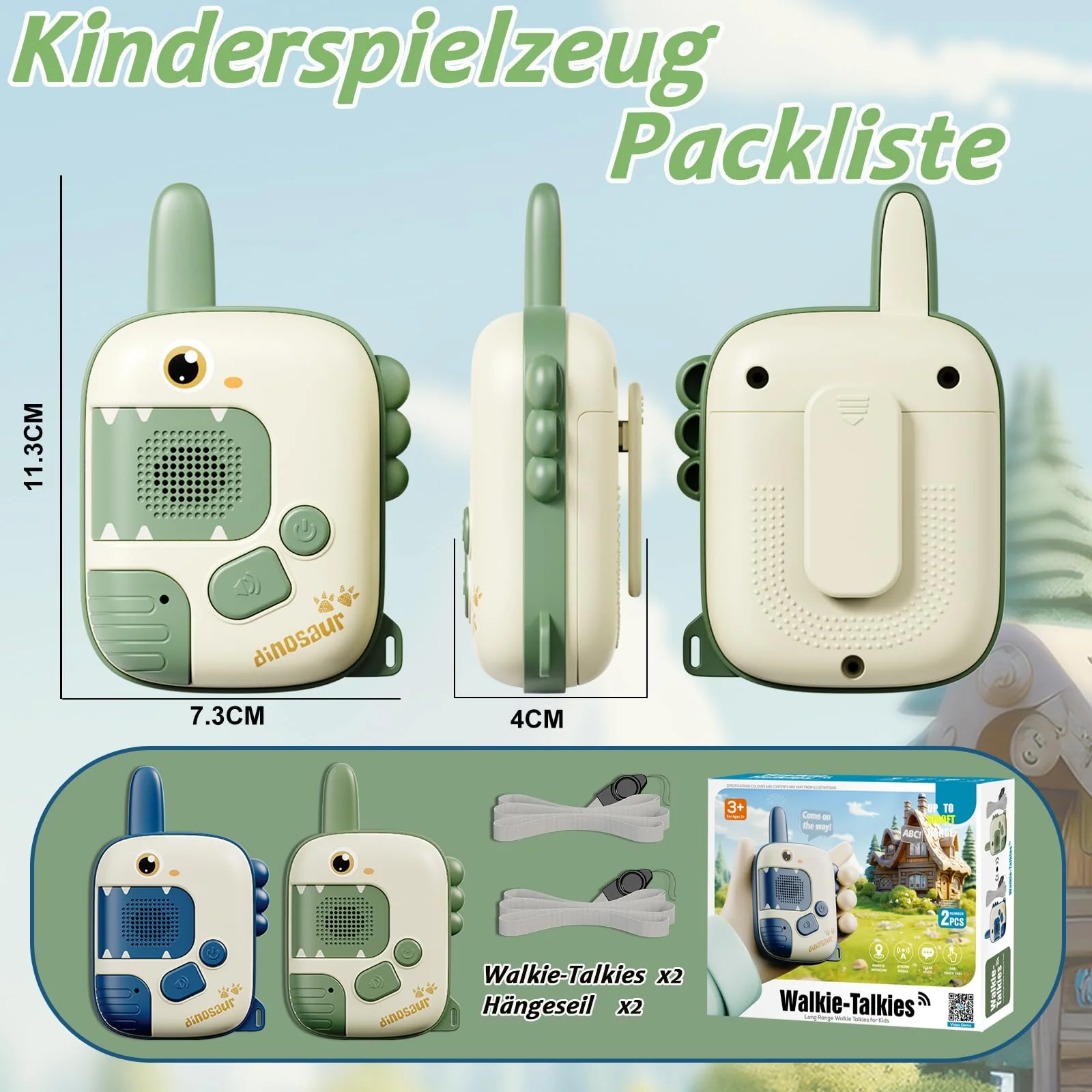 Walkie Talkie Kinder - Spielzeug ab 3 4 5 6 7 8 Jahre Dinosaurier Spielzeug Junge Mädchen Geschenke Junge 3-10 Jahre Outdoor Spiele für Kinder Kinderspielzeug Geschenkideen Halloween Weihnachten - Image 5