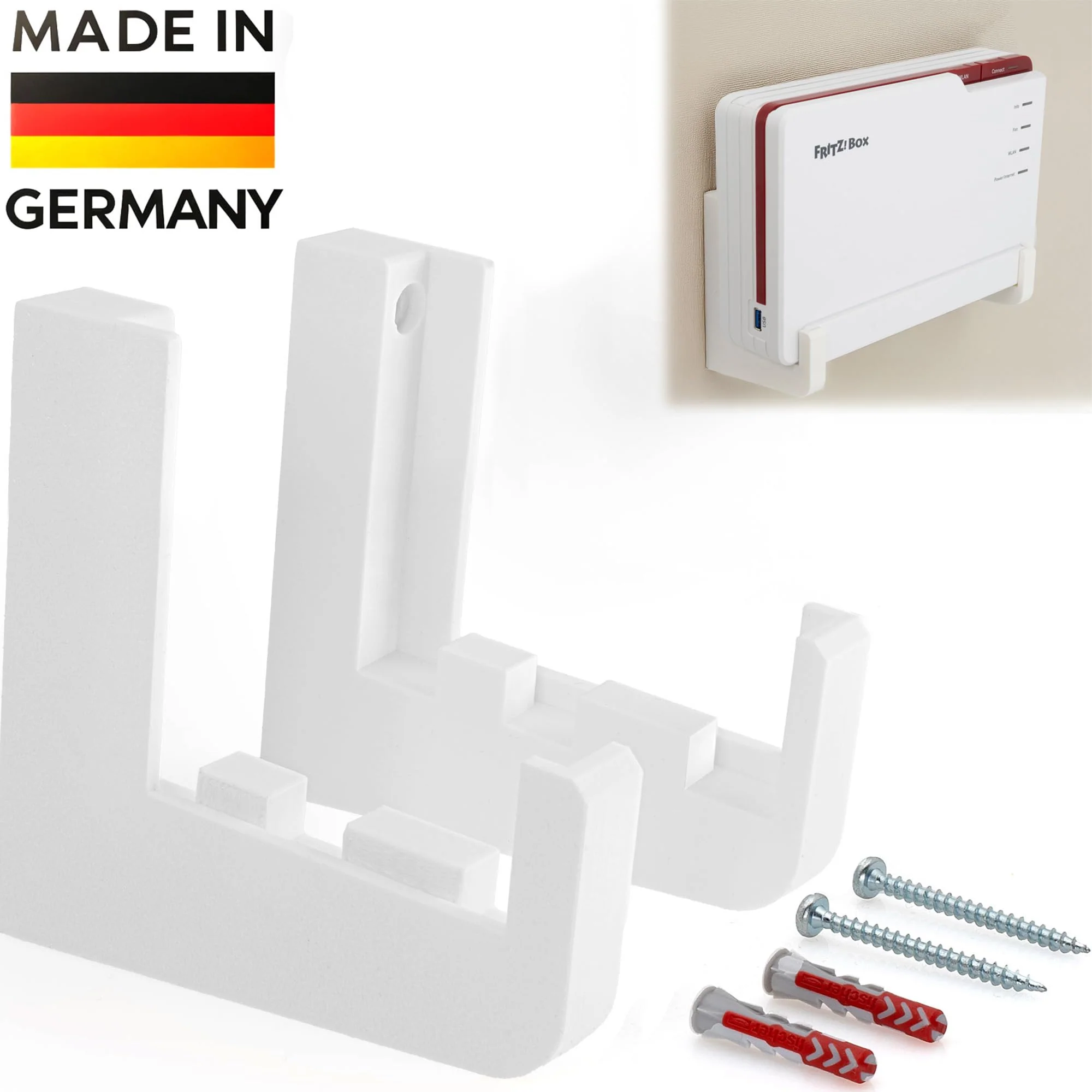 Wandhalterung für AVM Fritz!Box 5690 Pro – Robuste Halterung aus Kunststoff für Fritzbox 5690 Pro Fiber Router, weiße AVM 5690 Pro Halterung – Made in Germany - Image 5