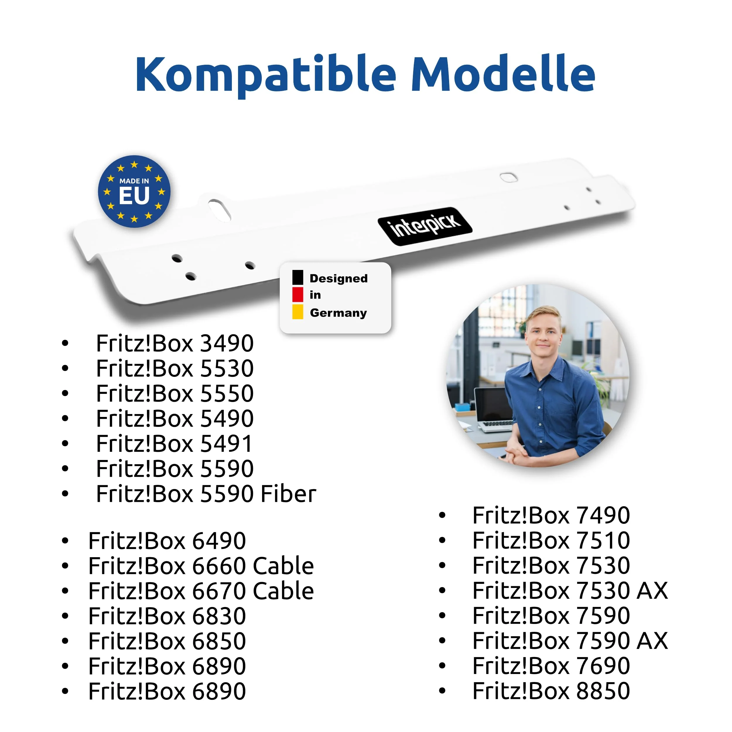 Wandhalterung für AVM FritzBox Router 7690 7590 AX 6660 Cable 7530 5530 8850 6850 6660 6890 7490 - Image 2