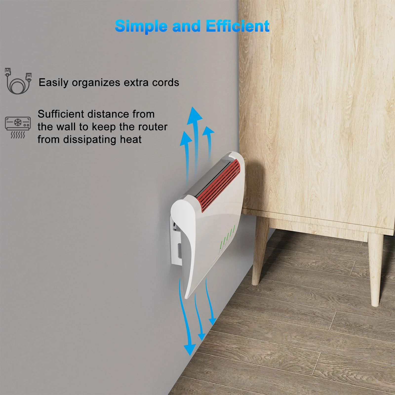 Wandhalterung für FritzBox 7590 AX 7530 7690 7510 5590 5530 6660 6890 6850 Router, JLNJLE Hochwertiges ABS Halterung Modem Aufhängung mit Kabelmanagement für Führt Wärme ab und Spart Platz - Image 6