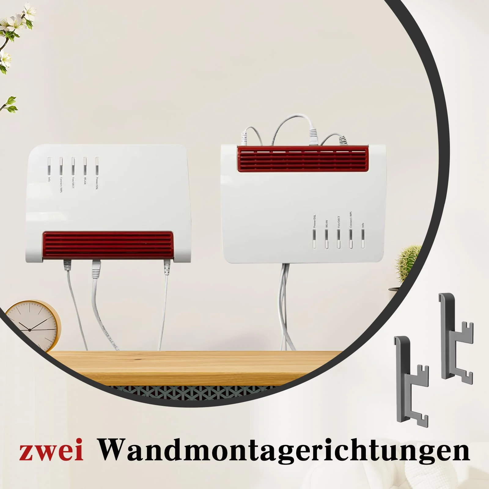 Wandhalterung für Fritzbox 7590 AX/7590/7530/7510/5590/6660 Router mit Kabelmanagement, Befestigungsmaterial Schrauben und Dübel (Nicht 3D-Druck) - Image 3