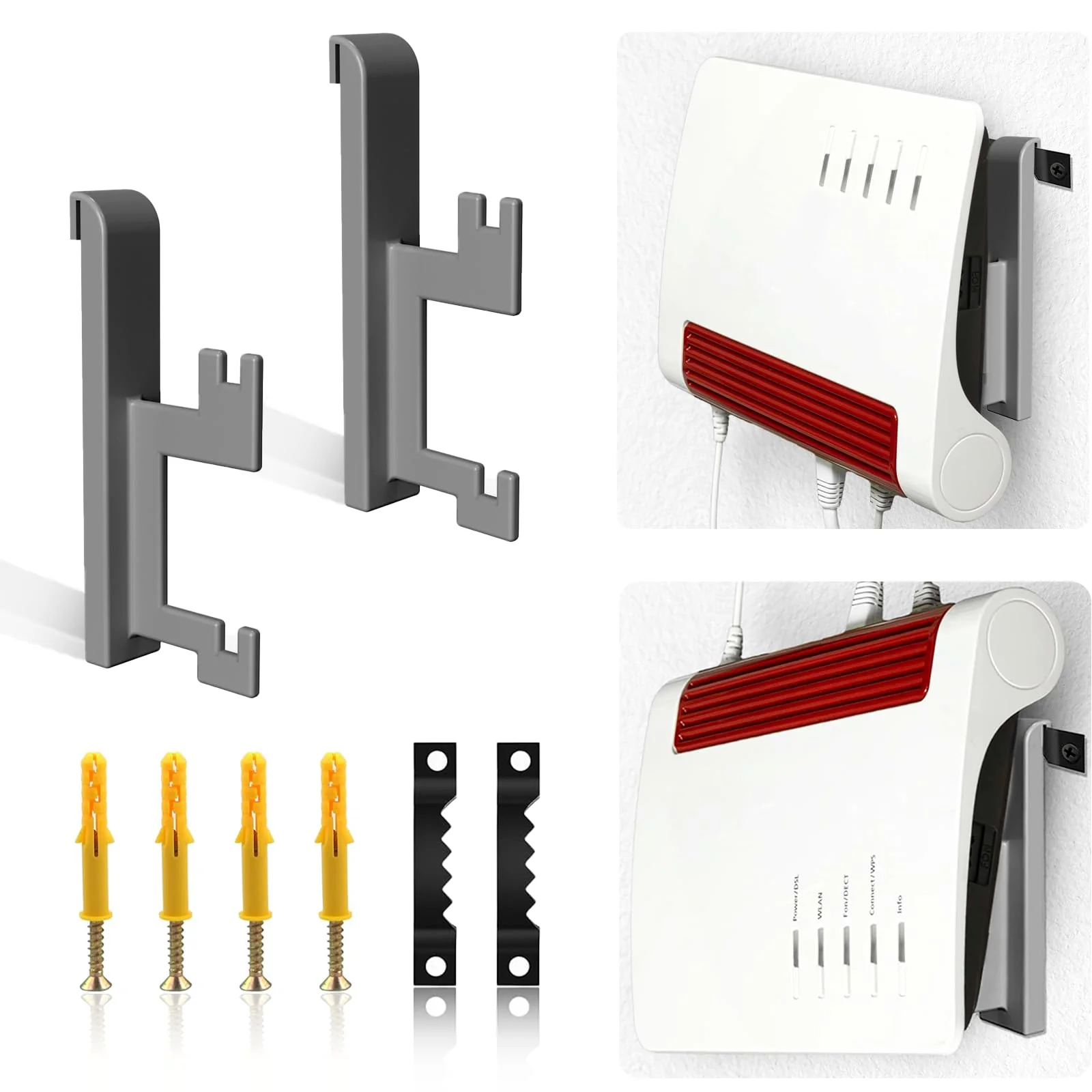 Wandhalterung für Fritzbox 7590 AX/7590/7530/7510/5590/6660 Router mit Kabelmanagement, Befestigungsmaterial Schrauben und Dübel (Nicht 3D-Druck) - Image 5