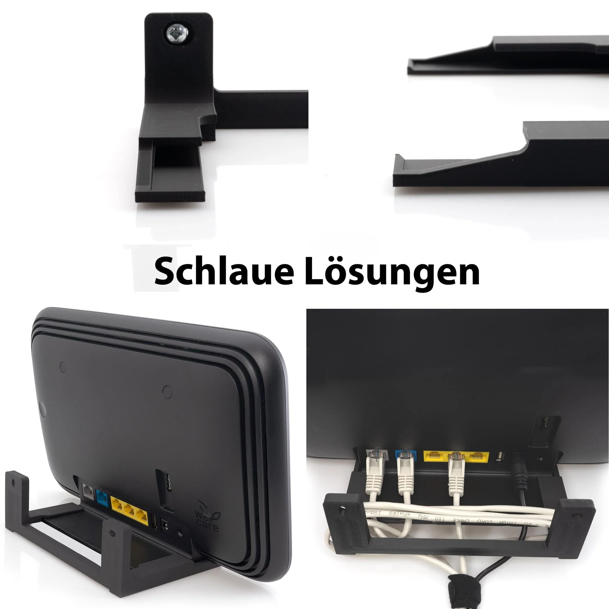 Wandhalterung für Telekom Speedport Smart 4 Plus Router WLAN Halterung Halter Wandhalter mit Kabelmanagment inkl. Befestigungsmaterial - Image 8