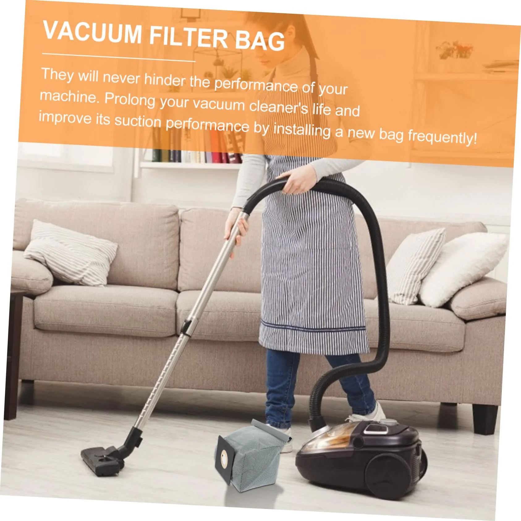 Warmhm 6St Filtertasche Vakuum-Müllbeutel Aschenbecher für draußen Stewardess-Kostümhut vacc Staubsauger Ersatz-Staubbeutel Mikrofilterbeutel vertikal Zubehör Non-Woven-Taschen Polyester - Image 8