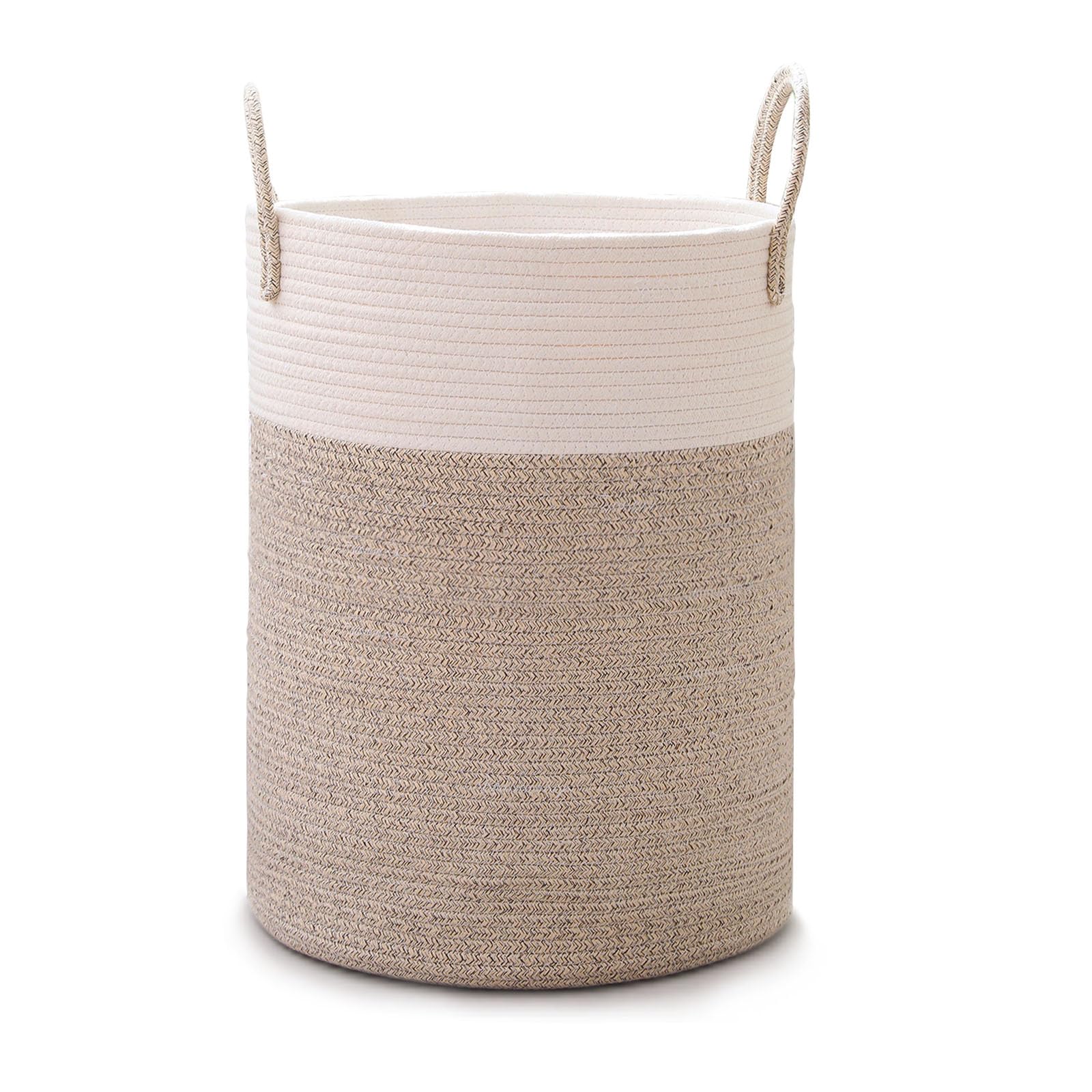 Wäschekorb Geflochten 60L, Tragbarer Wäschesammler Mit Griff, Wäschebox aus Baumwolle, Spielzeug Aufbewahrung, Faltbar, 50 x 40 x 40 cm - Image 7