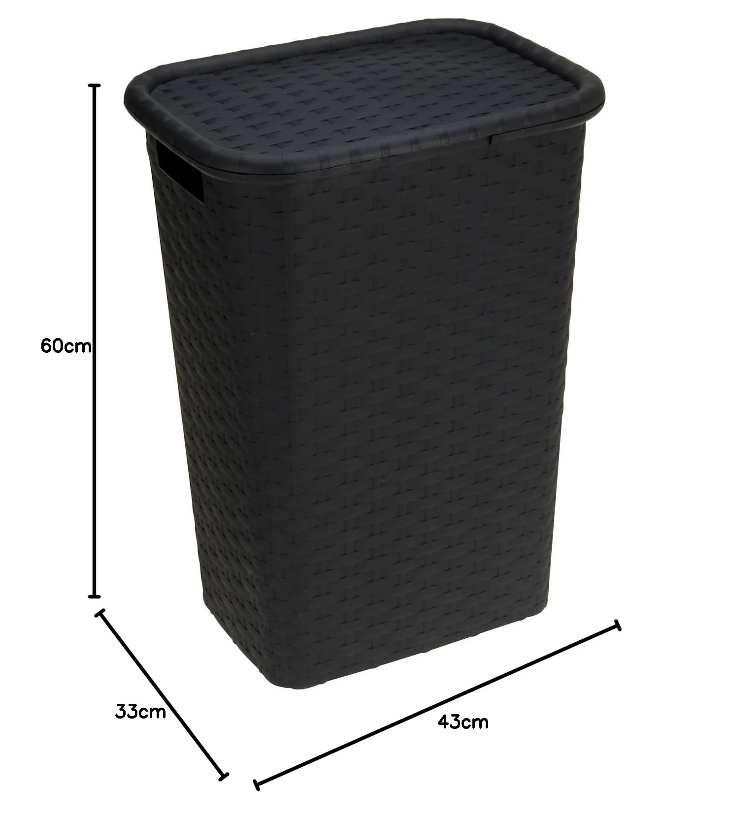 Wäschekorb Wäschebox in Flecht Rattan Optik 65 Liter - schwarz - Wäschetruhe Wäschekorb - Image 4