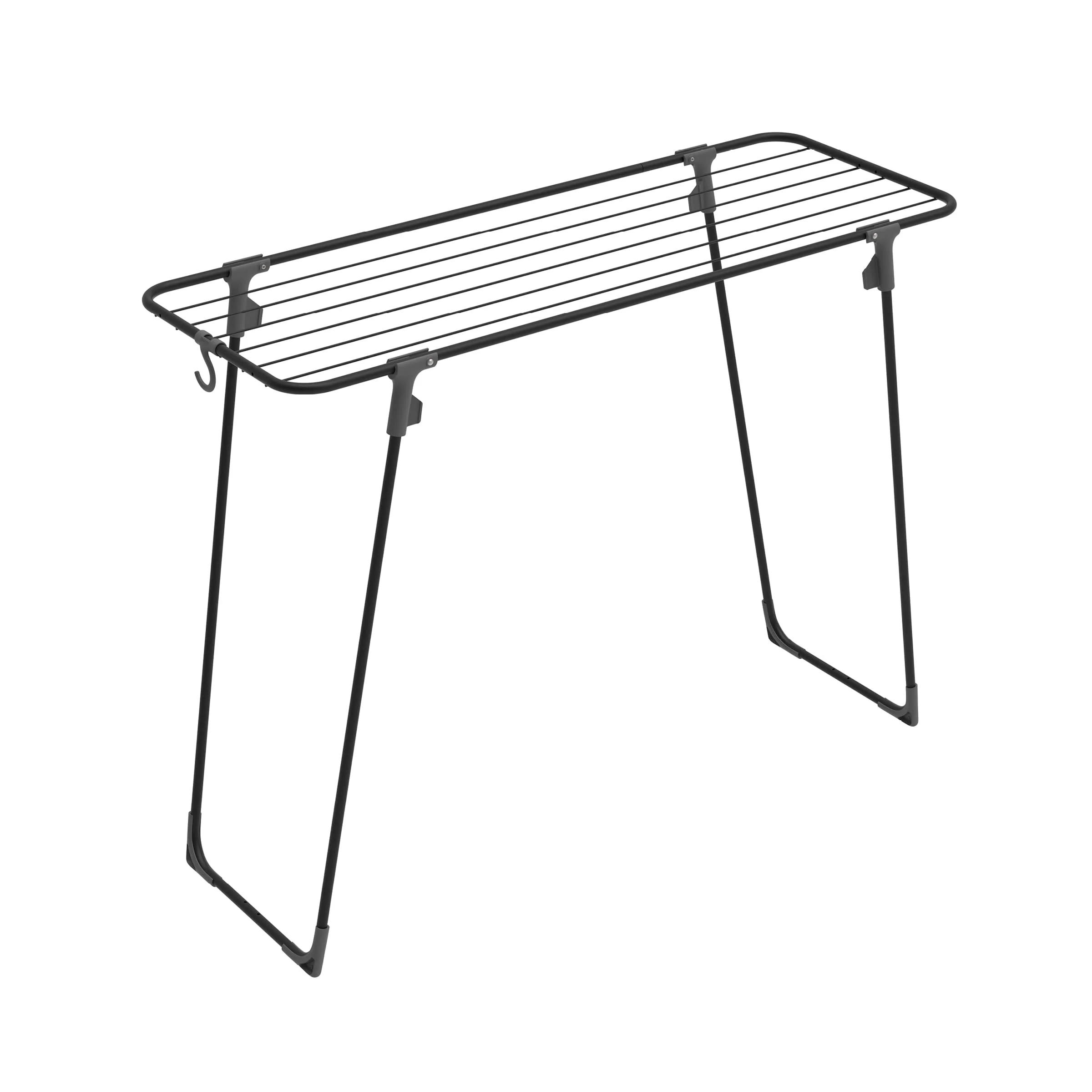 Wäscheständer Nano – verriegelt die Standbeine in zusammengeklappter Position - Haken zur Aufbewahrung - 9 m Trockenfläche - Design und Qualität von Schwedens stärkster Trockenständermarke (Schwarz) - Image 6