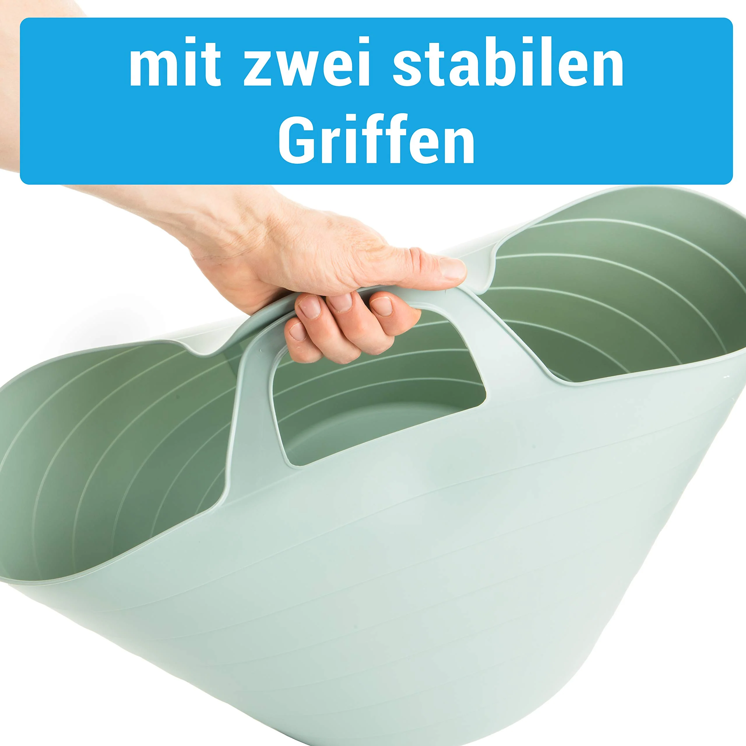 Wäschewanne Flexi, 3er Set, 45 x 40 cm, 30 Liter, Wäschekorb Plastik mit Griffen, 3 Farbe, Made in EU - Image 2