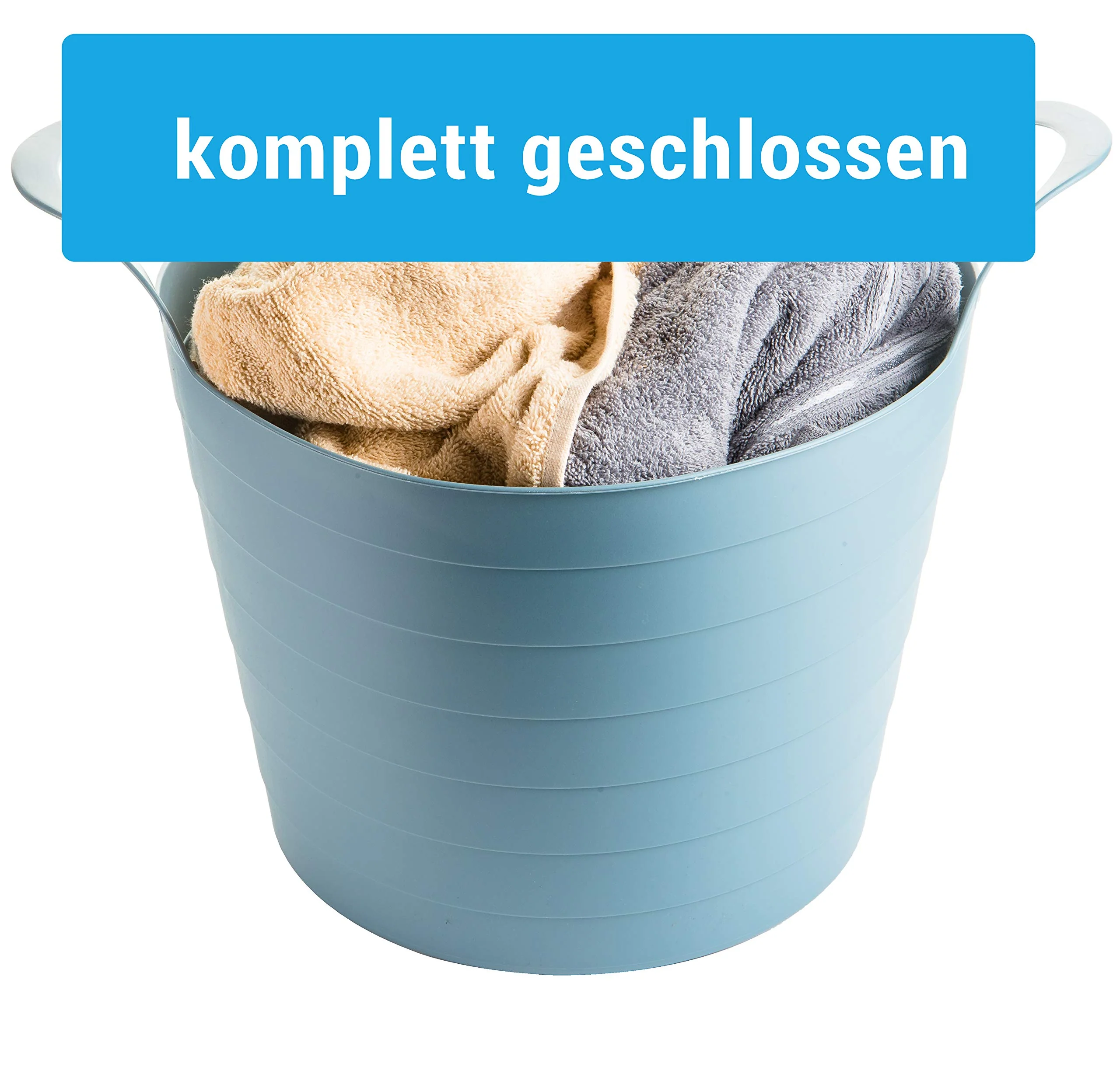Wäschewanne Flexi, 3er Set, 45 x 40 cm, 30 Liter, Wäschekorb Plastik mit Griffen, 3 Farbe, Made in EU - Image 5