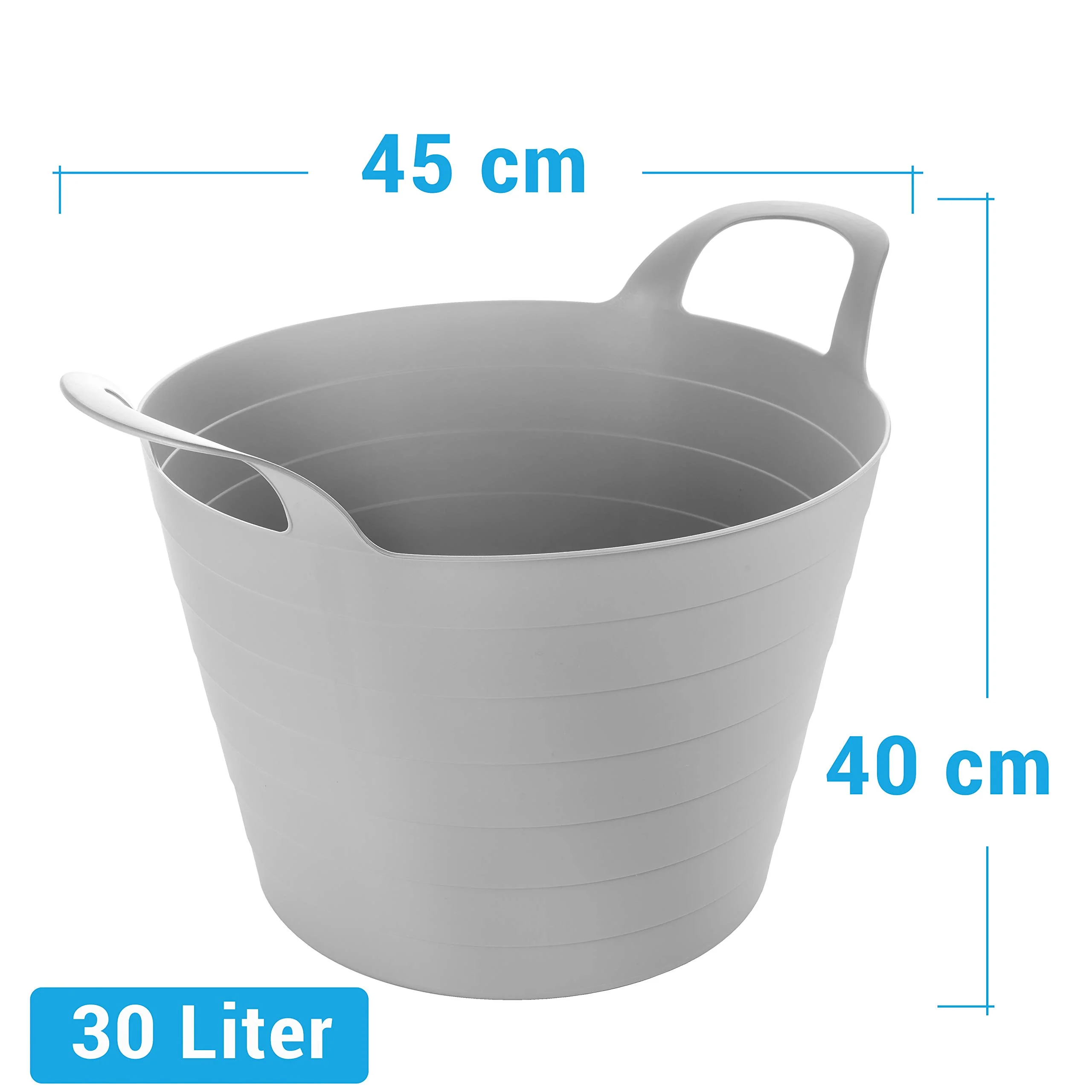 Wäschewanne Flexi, 3er Set, 45 x 40 cm, 30 Liter, Wäschekorb Plastik mit Griffen, 3 Farbe, Made in EU - Image 6
