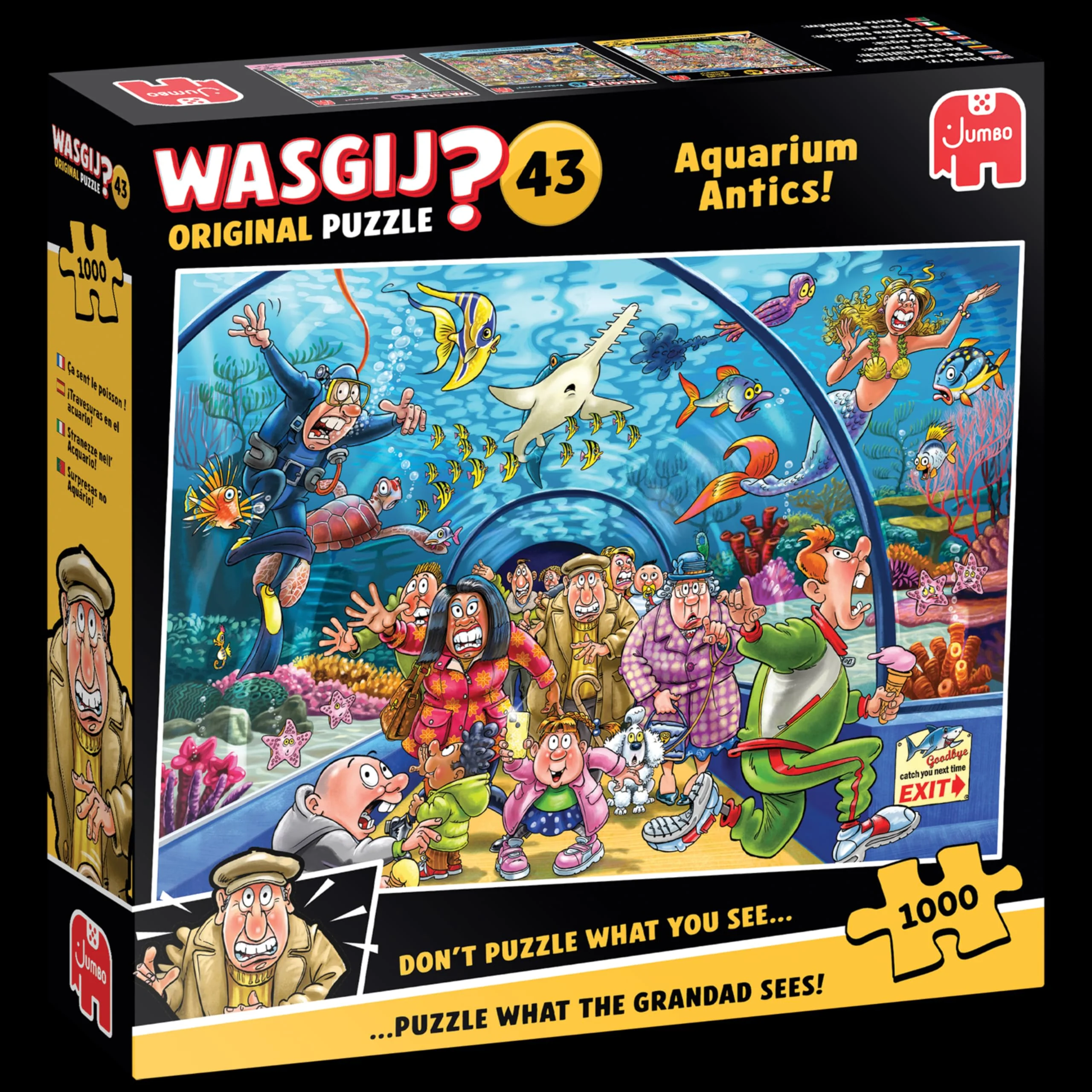 Wasgij Original 43 – Es riecht nach Fisch – Aquarium Antics – Lustiges Puzzle – Puzzle für Erwachsene – 100% recycelter Karton – 1000 Teile Jumbo - Image 2