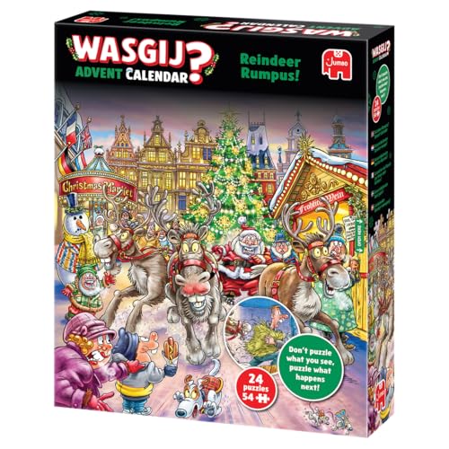 Wasgij Weihnachtspuzzle Adventskalender 2025, Rentier Raserei - Tägliches Puzzleset, 24 Tage Puzzle, 54-teilige Puzzles für Erwachsene 100 Prozent recycelter Karton für Erwachsene Festlicher Countdown - Image 5