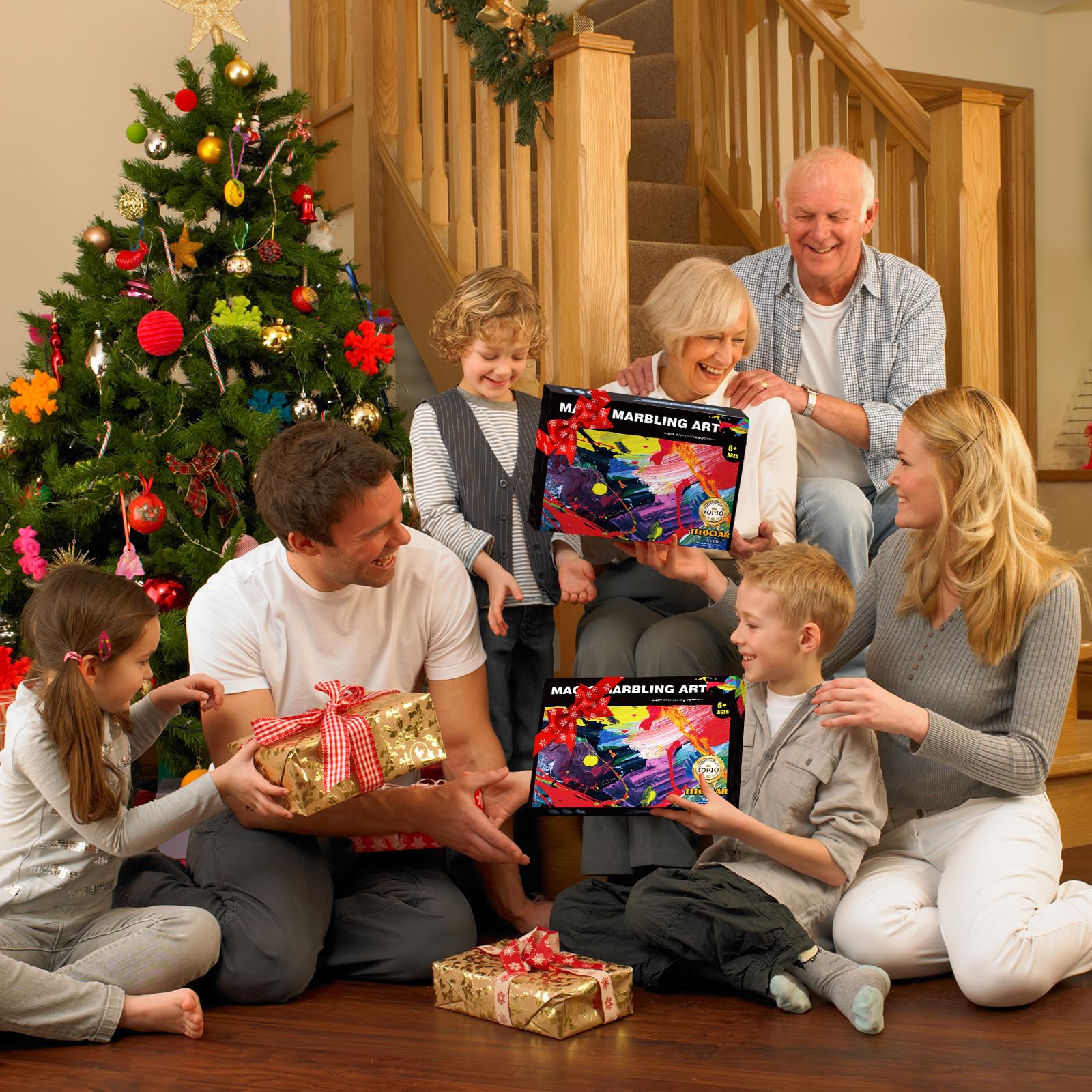 Wasser Marmorierfarbe für Kinder - Bastelset Kinder Mädchen ab 6 Jahre, Geschenk Mädchen Junge 6 7 8 9 10 11 12 Jahre, Spiele Spielzeug ab 5 Jahren (10 Farben) - Image 9