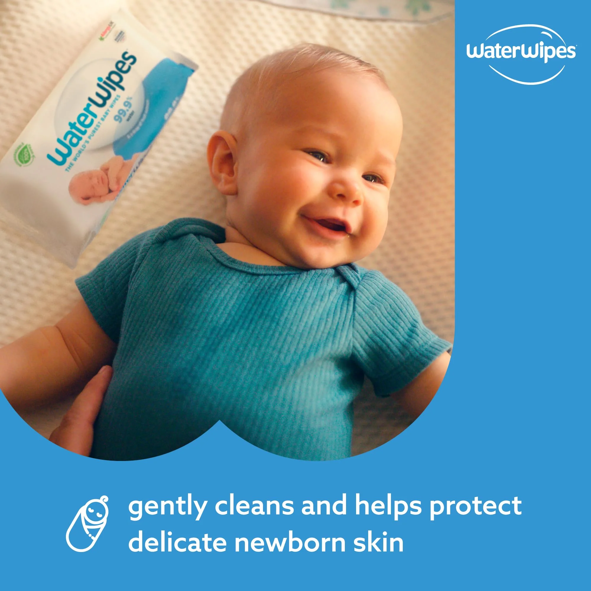 WaterWipes plastikfreie, originale Reinigungstücher für Babys, 720 Stück (12 Packungen), 99,9 % wasserbasierte Reingugnstücher, unparfümiert für empfindliche Haut - Image 4
