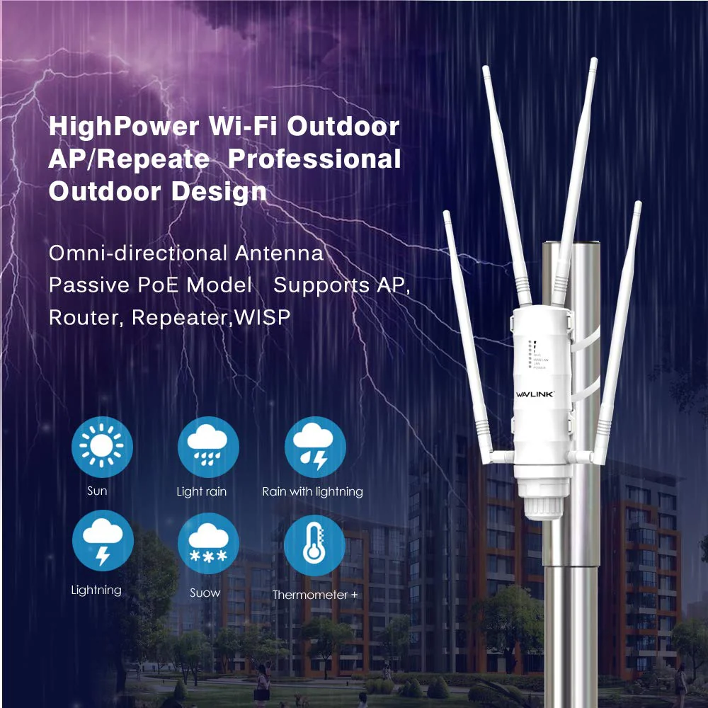 WAVLINK AC1200 Wireless Access Point Outdoor Wetterfest Dual Band 2.4+5G 1200Mbit/s WLAN AP/WLAN Repeater Easymesh 3 in 1 mit PoE Gigabit Port - Image 6