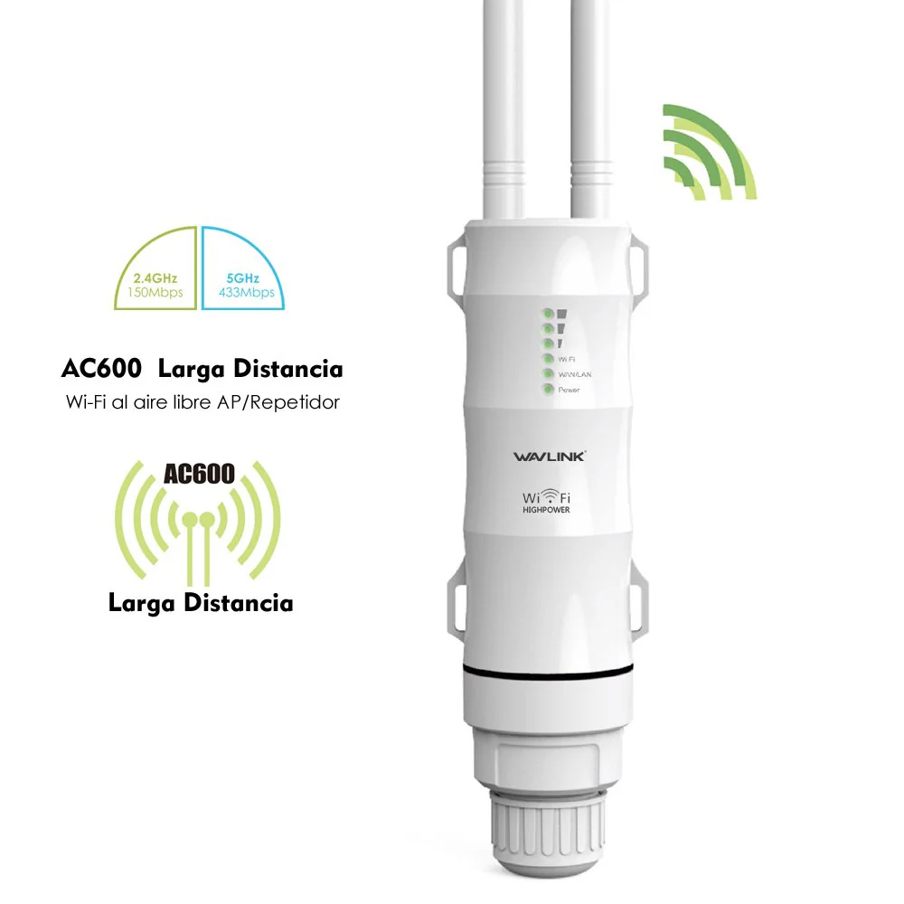 WAVLINK AC600 Dual Band Repeater für den Außenbereich, WLAN-Zugangspunkt, Repeater/Ap-Mode/Router/WISP, 2,4 GHz, 150 Mbps + 5 GHz, 433 Mbps, passives PoE-Modell, 100 m, Weiß - Image 7
