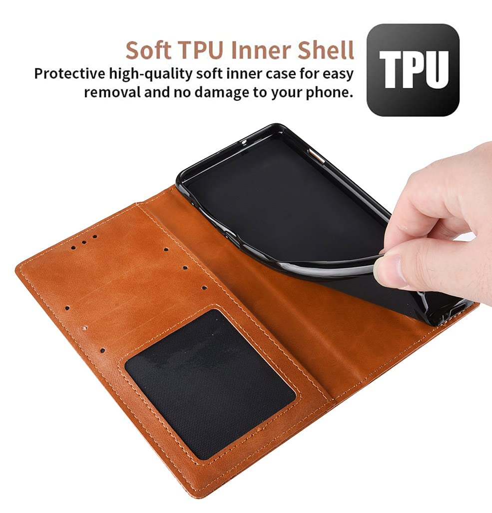 WBWONE Hülle für Samsung Galaxy A06, Premium TPU/PU Leder Klappbar Schutzhülle Tasche Handyhülle mit Standfunktion & Kartensteckplätzen, Schwarz - Image 4