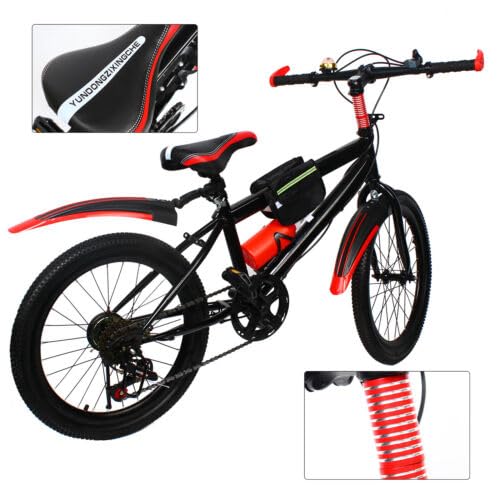 WEIGR 20 Zoll Kinderfahrrad ab 5 Jahren Mountainbike MTB Fahrrad Kinderfahrräder mit V-Brake Bremsen - Schutzblech Federgabel, Mountain Bikes für Mädchen Jungen Herren (Rot) - Image 8